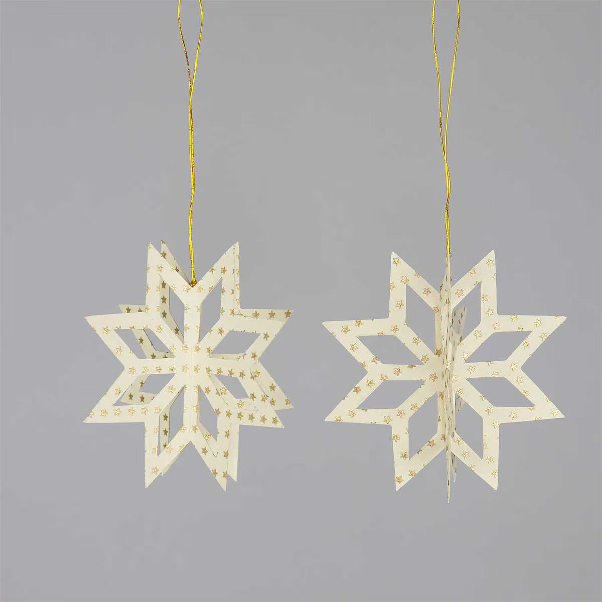 A World of Craft Double Star Decorations 2-p White/Gold