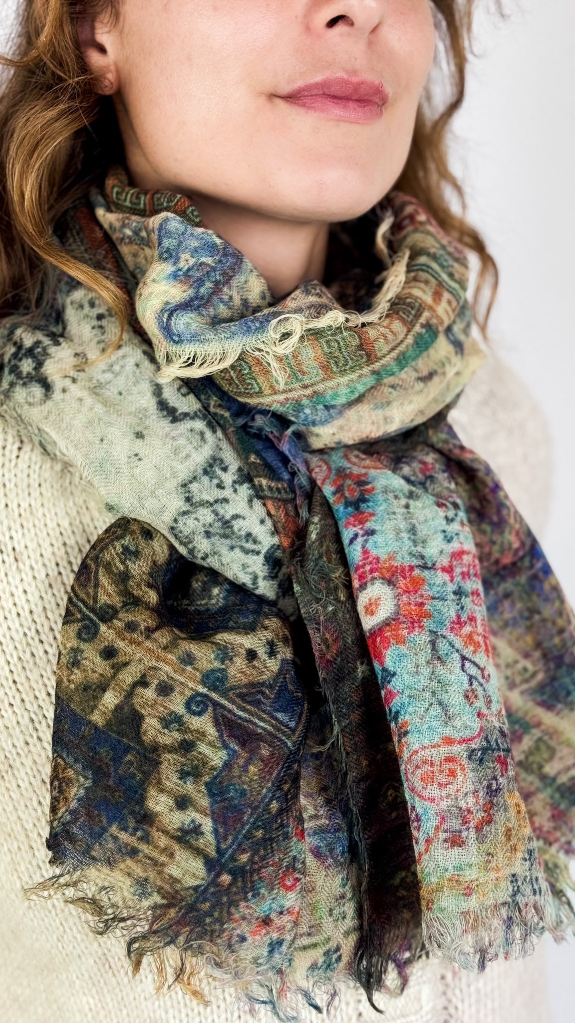 Jo Edwards Mosaic Blue Scarf
