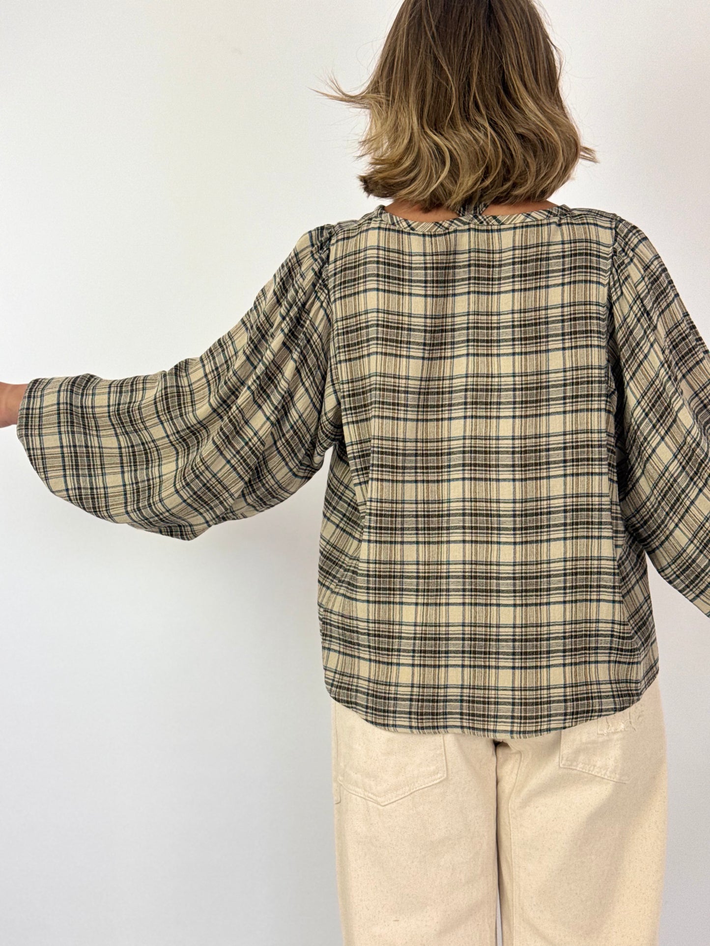 Diega Tylea Blouse Ecru/Camel/Black