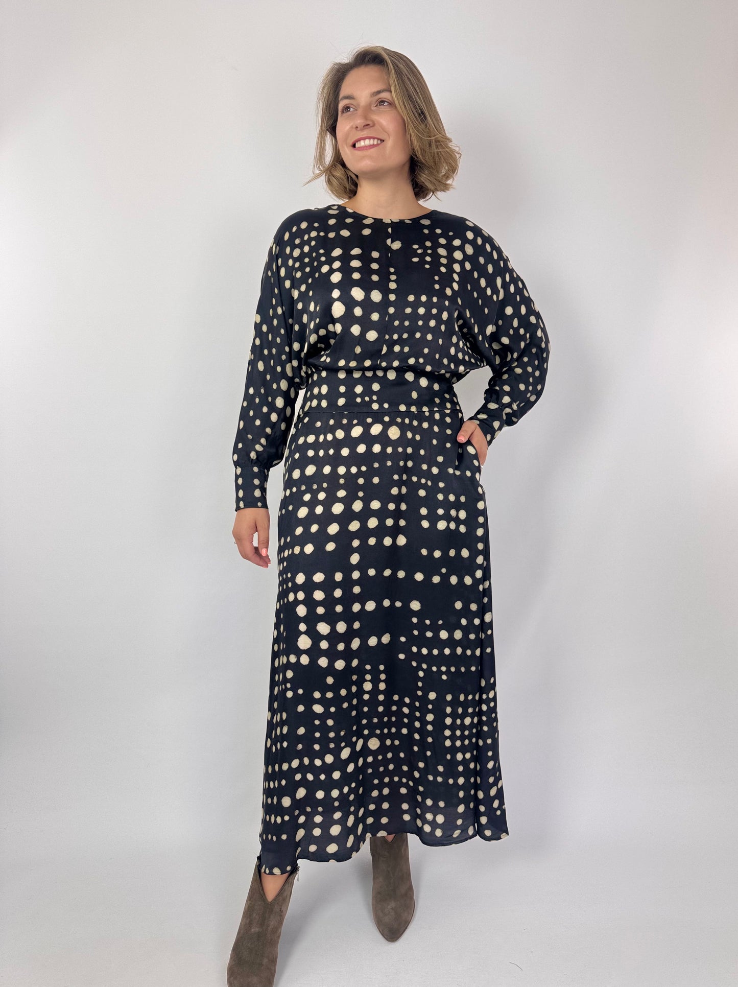 Diega Remina 27 Dress Choco/Ecru