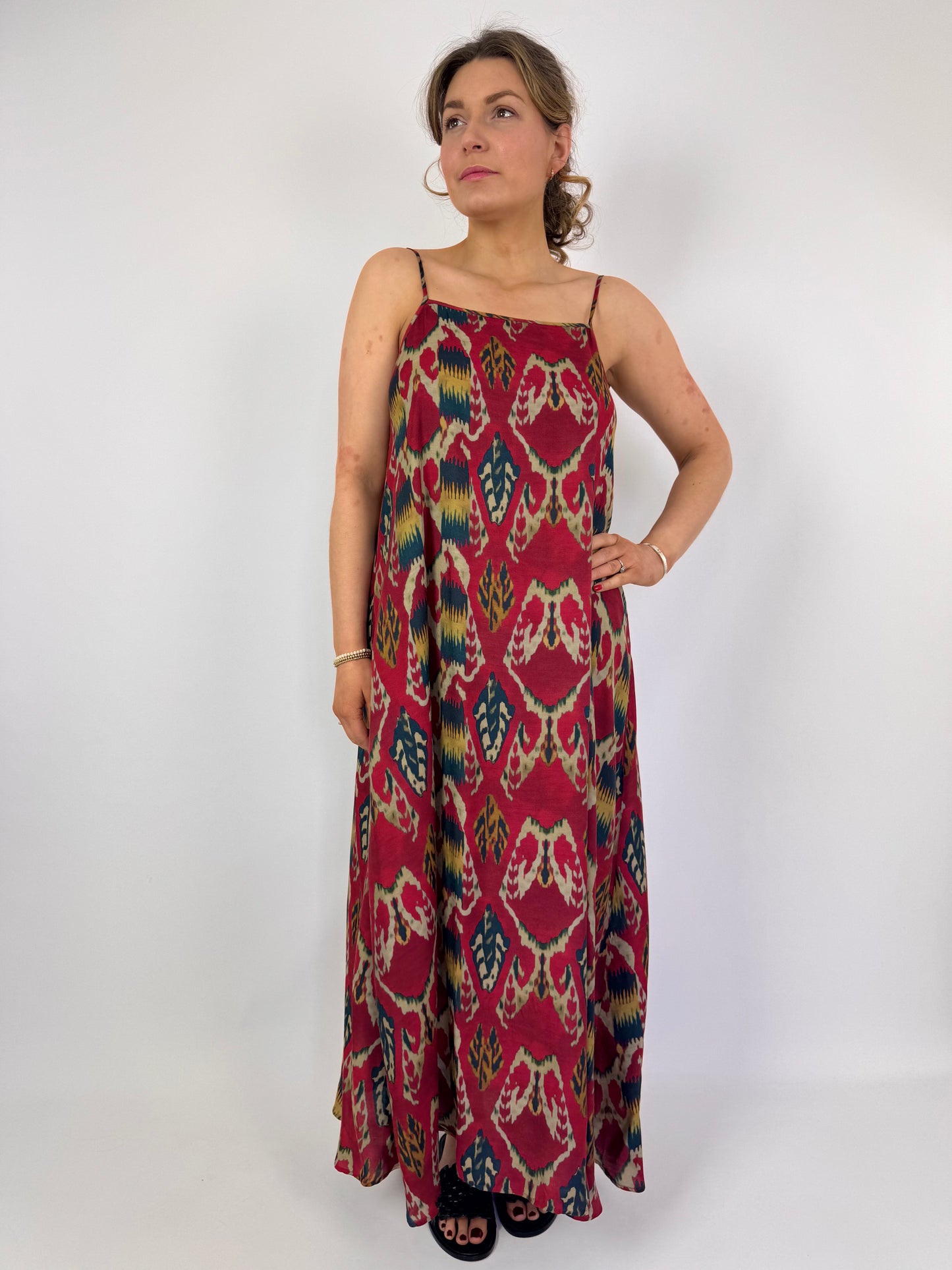 Diega Rofia Dress Red/Navy