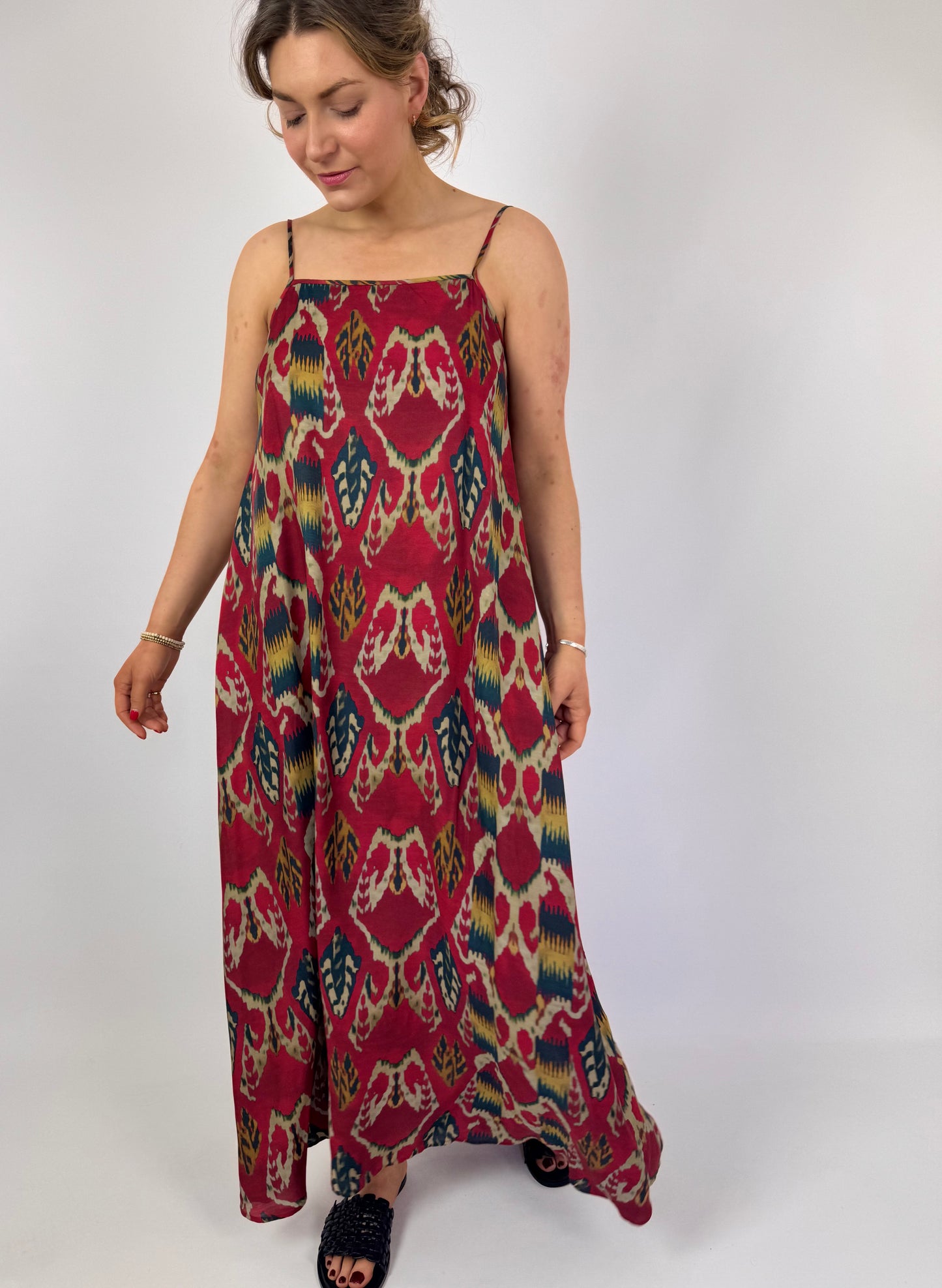 Diega Rofia Dress Red/Navy