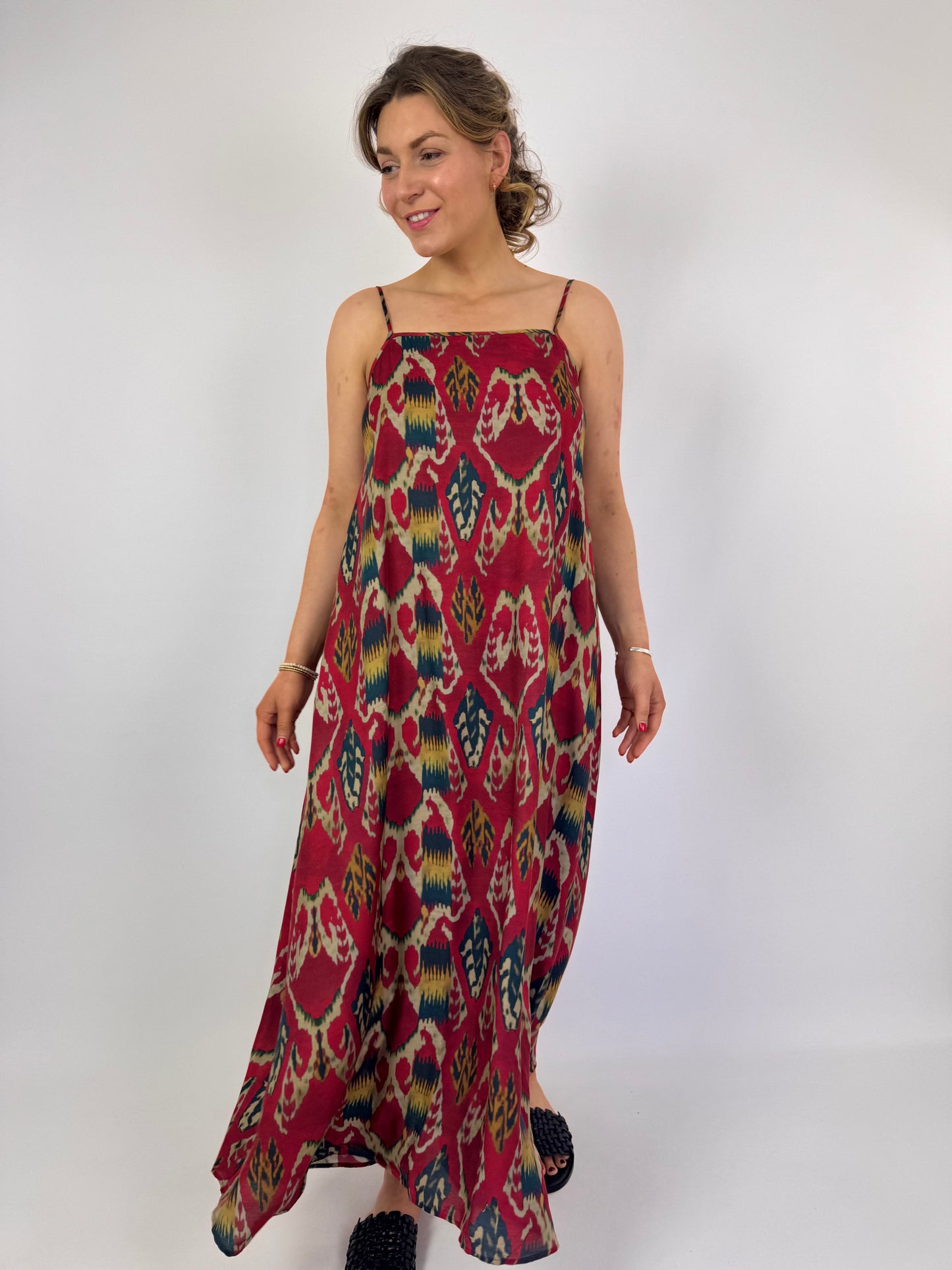 Diega Rofia Dress Red/Navy