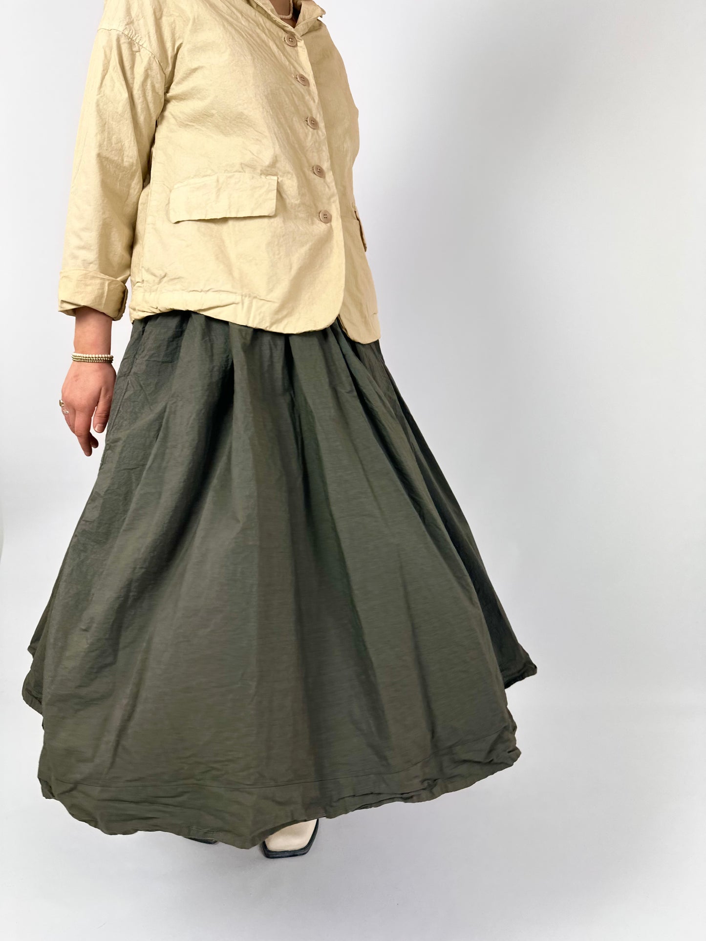 Album Pleated Long Skirt Anthracite