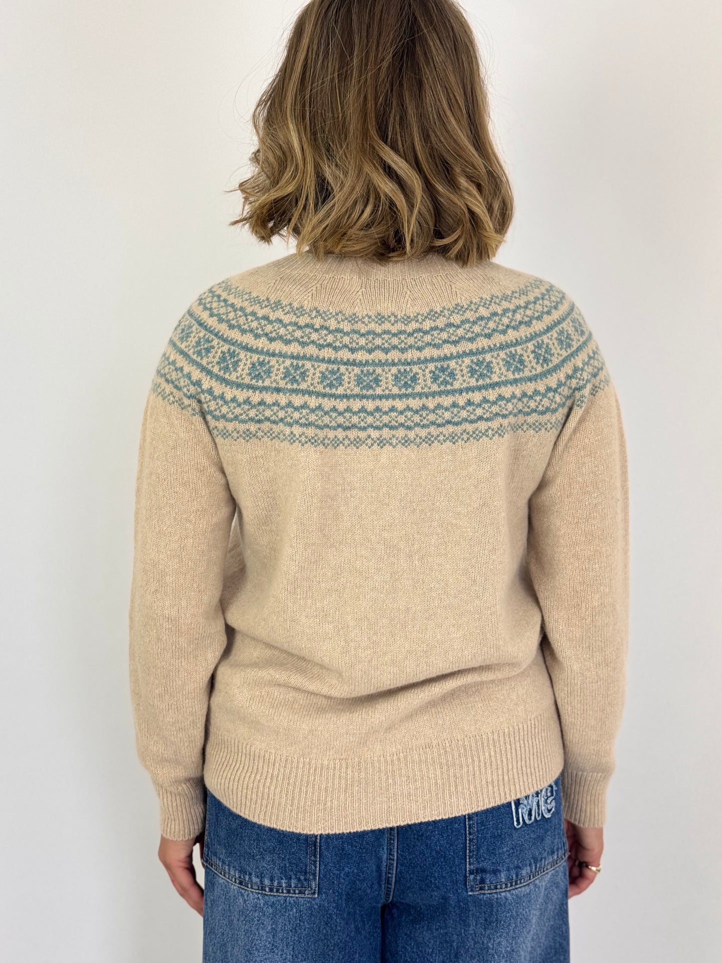 Cordelia James Holly Jumper Oat/Green