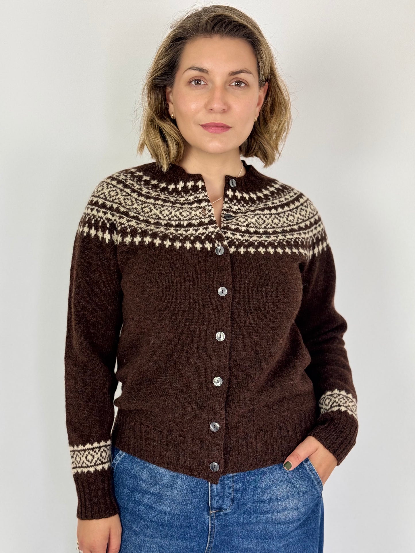 Cordelia James Hannah Cardigan Marron/Vanilla