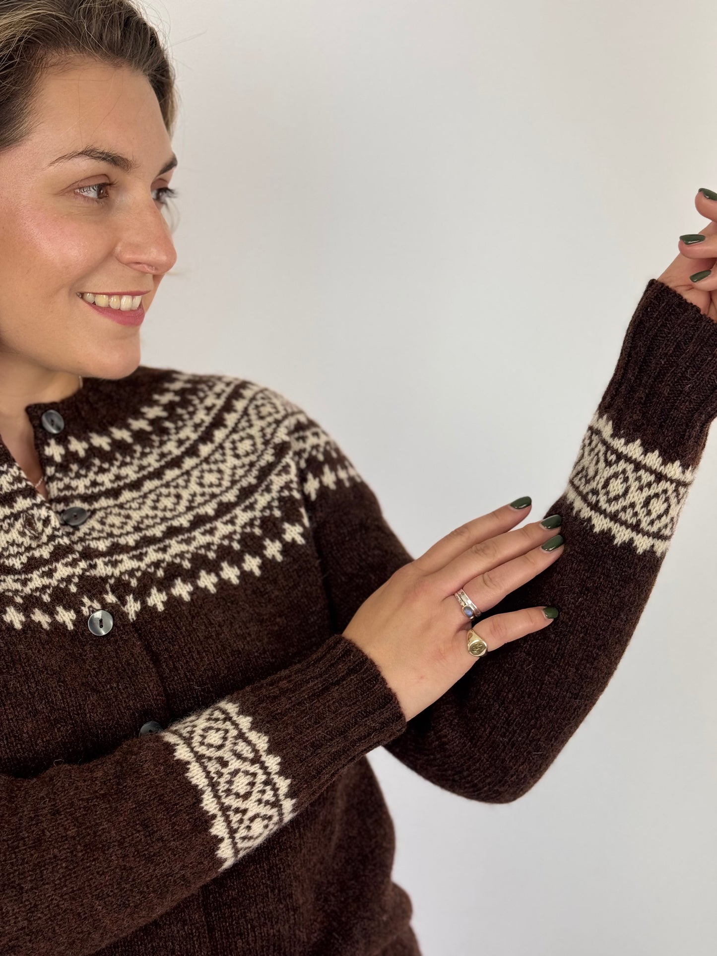 Cordelia James Hannah Cardigan Marron/Vanilla