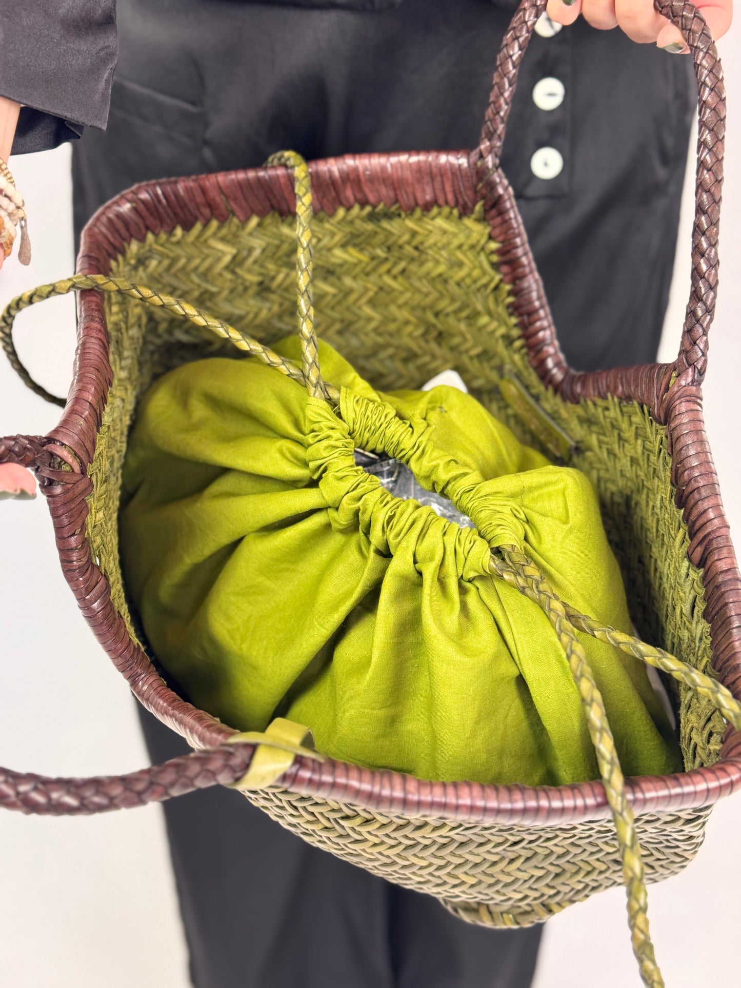 Vipera Crudelia Frame Bag Olive/Chocolate