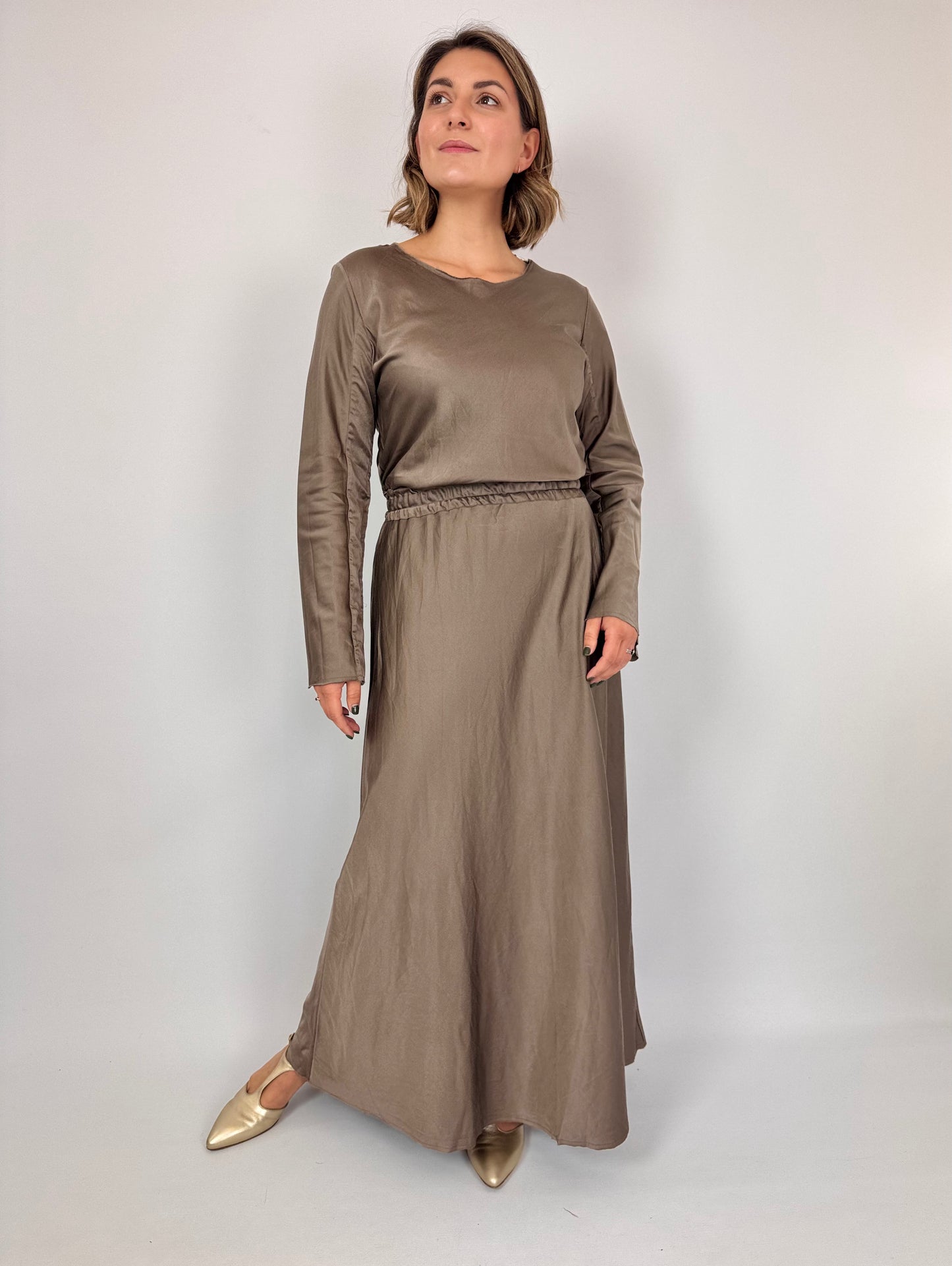 Sula Bias Cut Dress Fossil