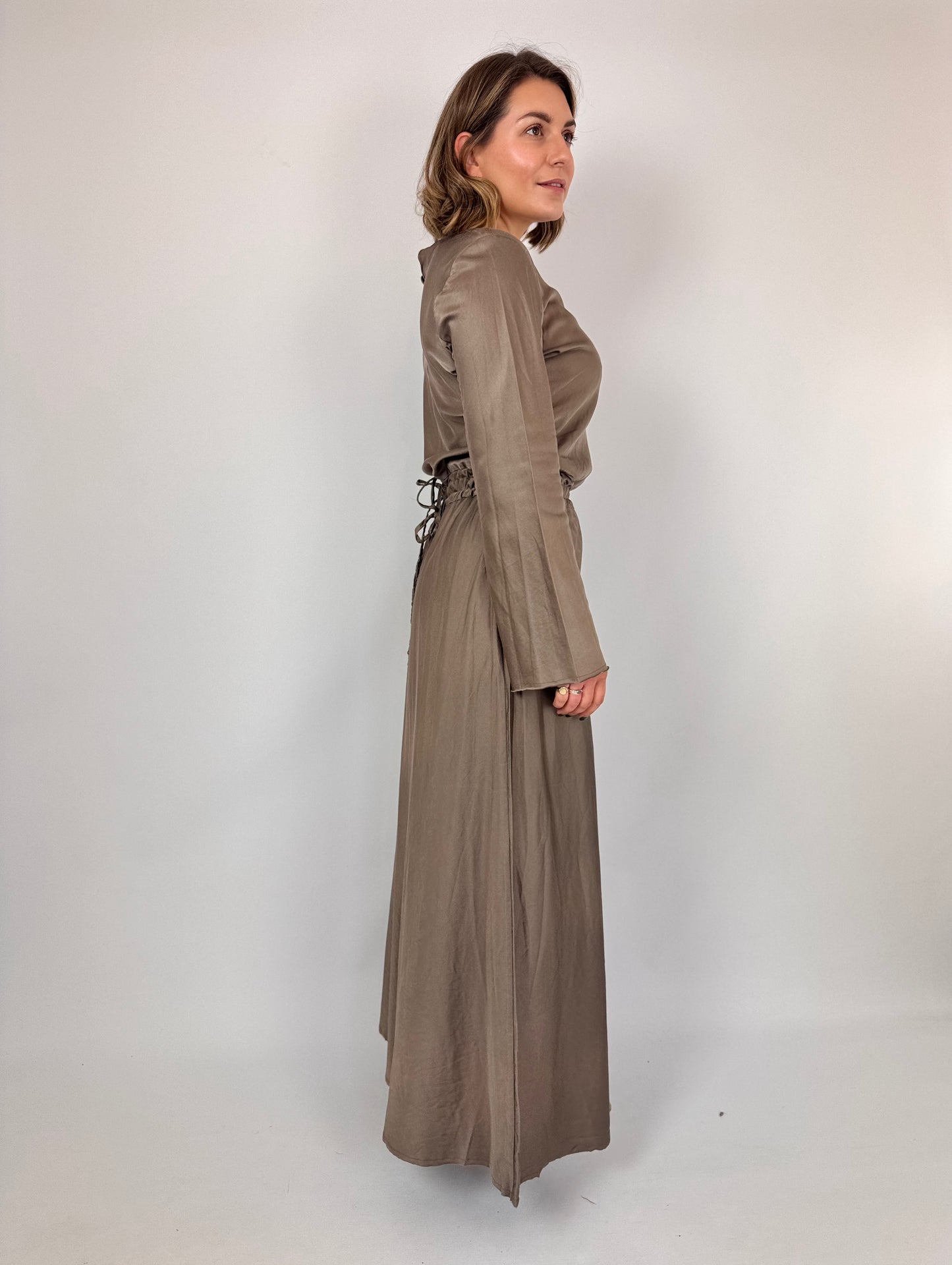Sula Bias Cut Dress Fossil