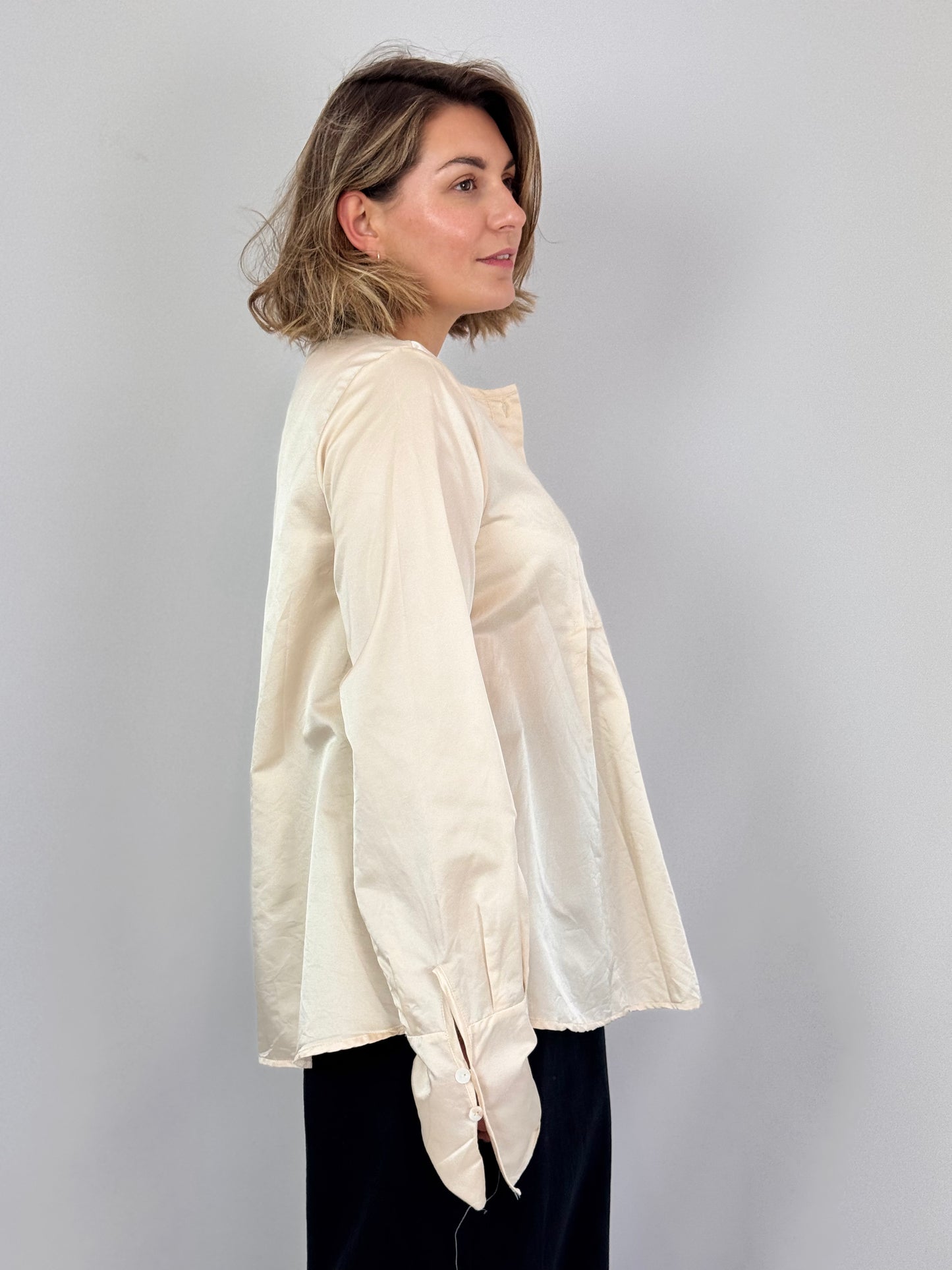 Sula Pleat Shirt Eggnog