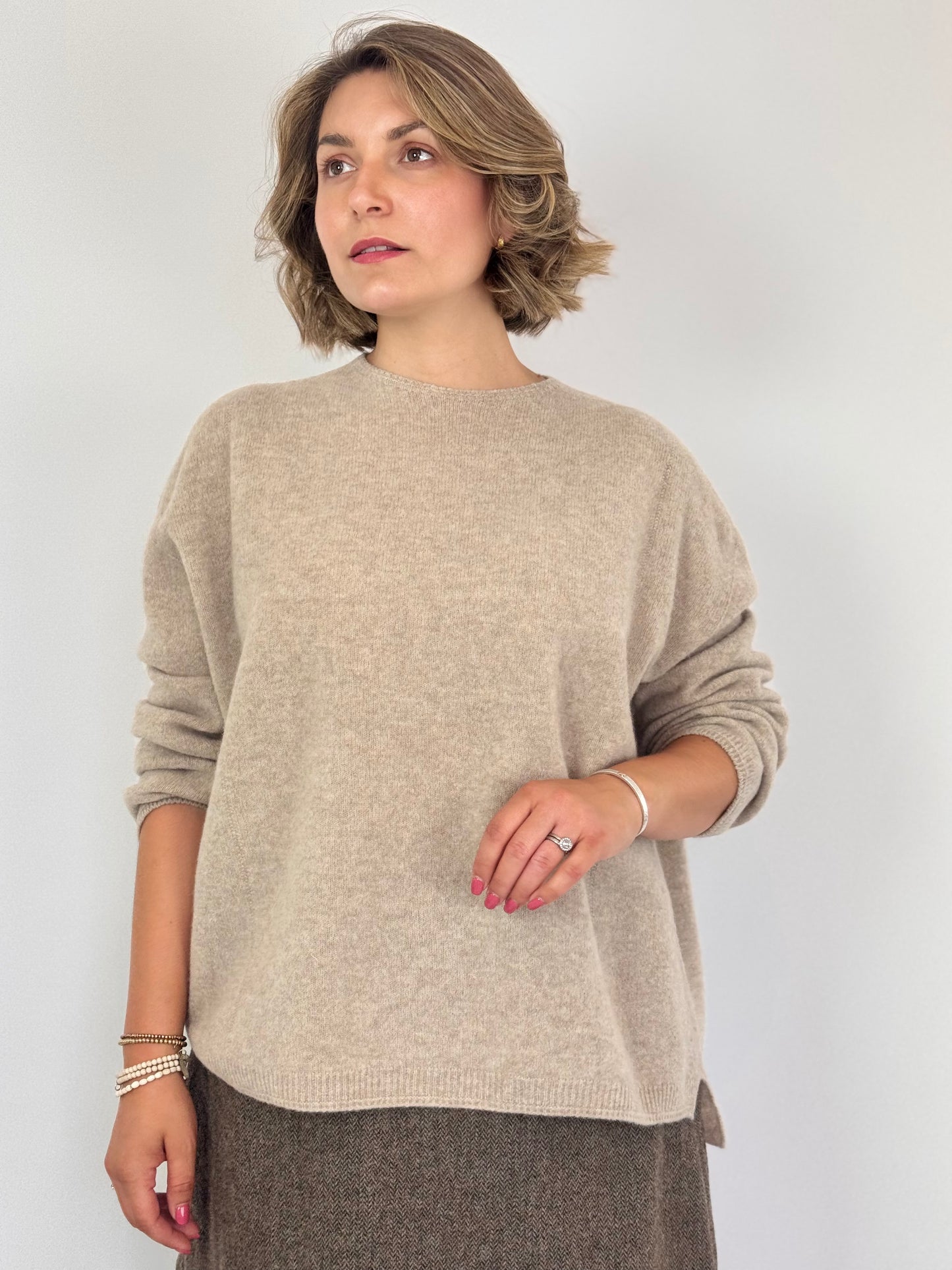 Pas De Calais 2601 Crewneck Jumper Beige