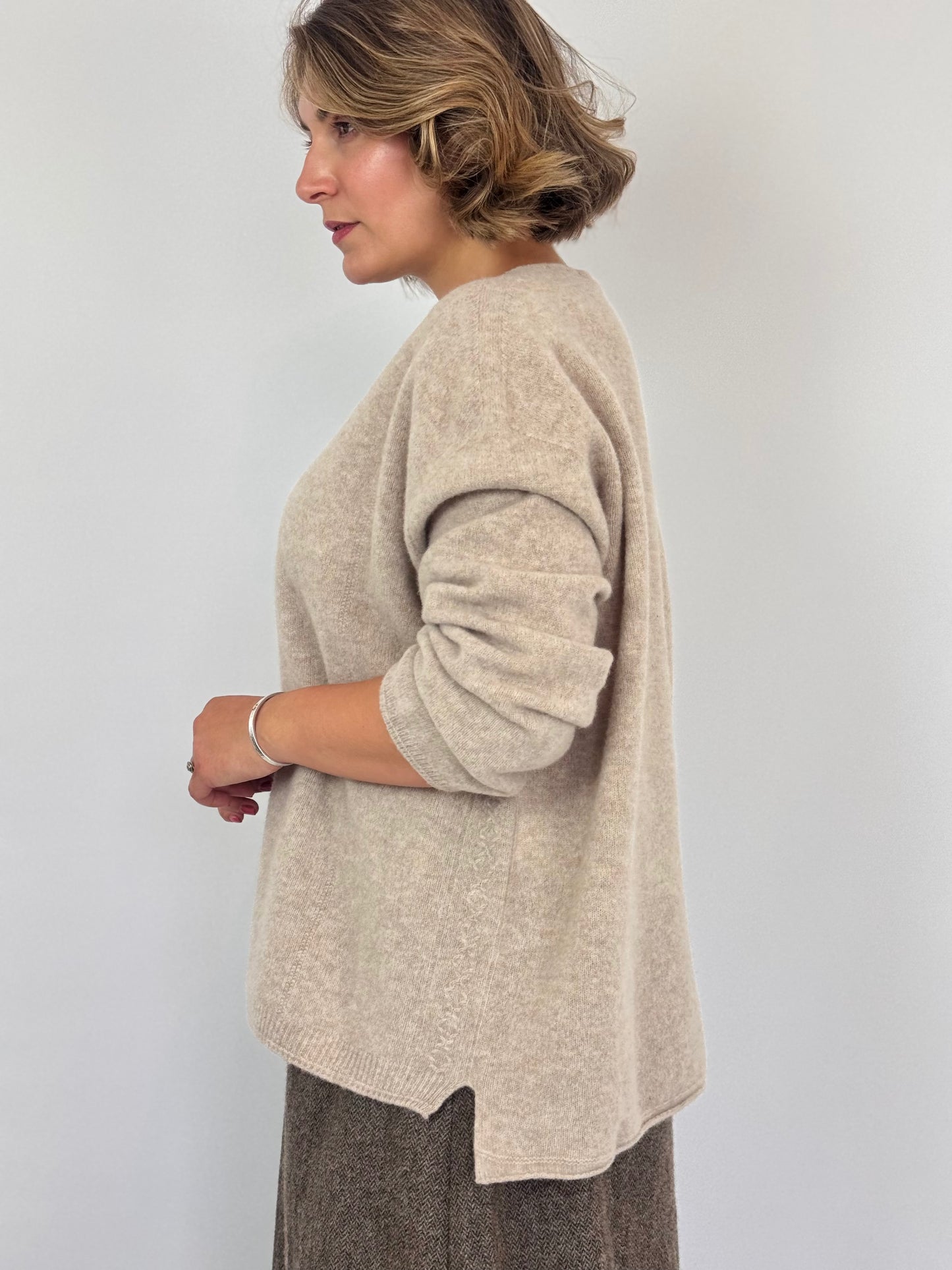 Pas De Calais 2601 Crewneck Jumper Beige