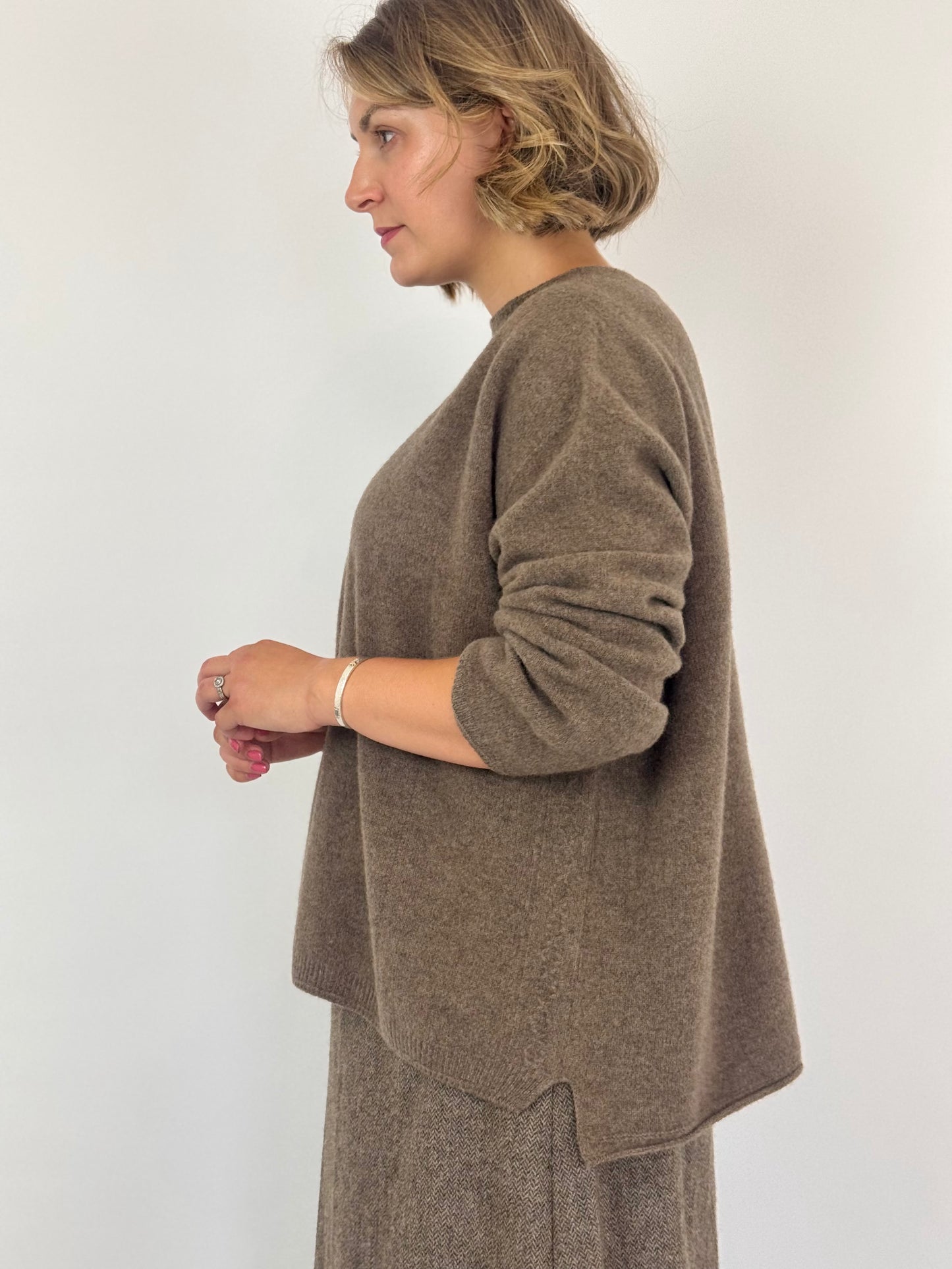 Pas De Calais 2601 Crewneck Jumper Brown