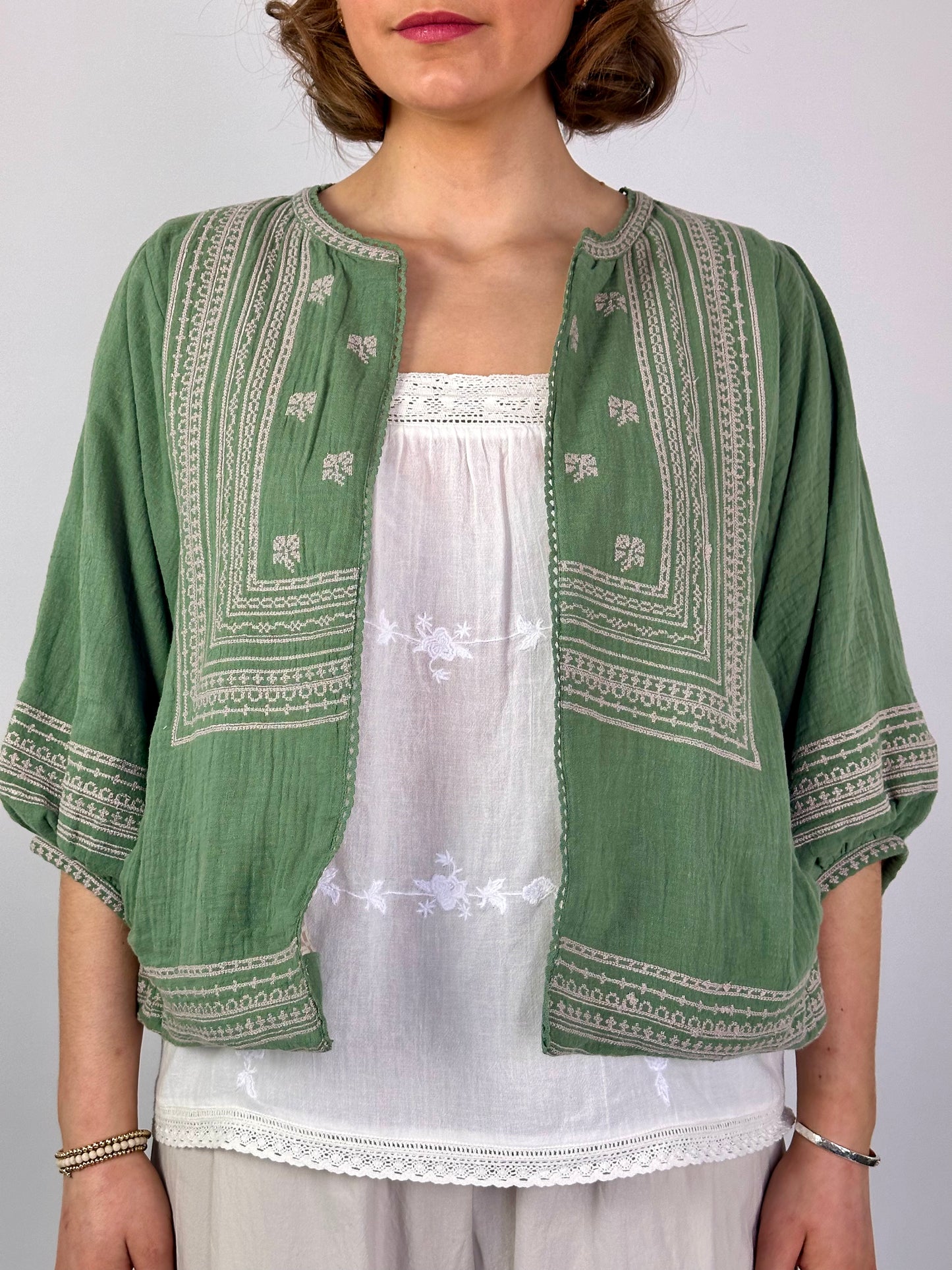 MABE Reba Embroidered Jacket Khaki