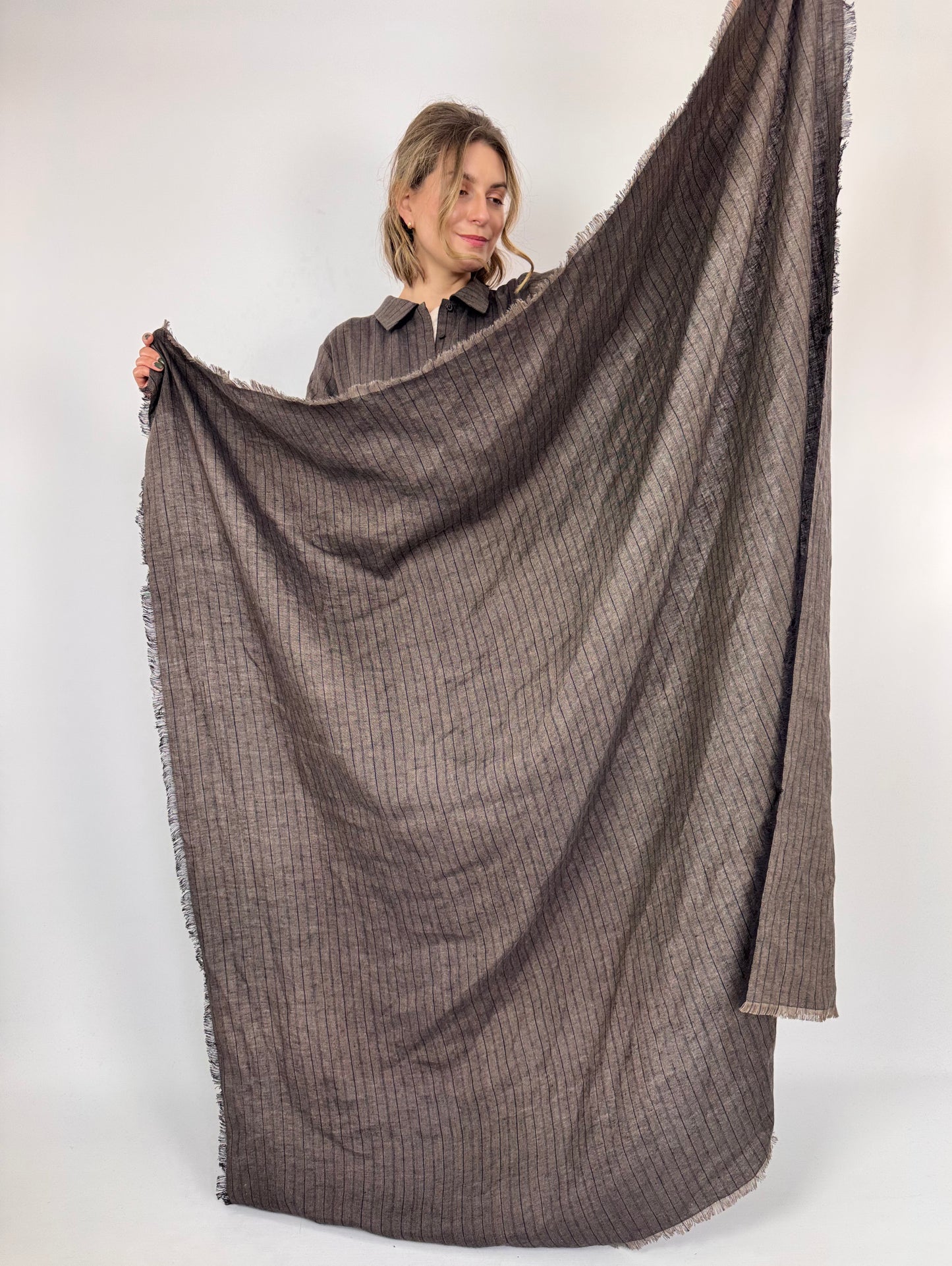 Muku C1414 Scarf Brown Stripe