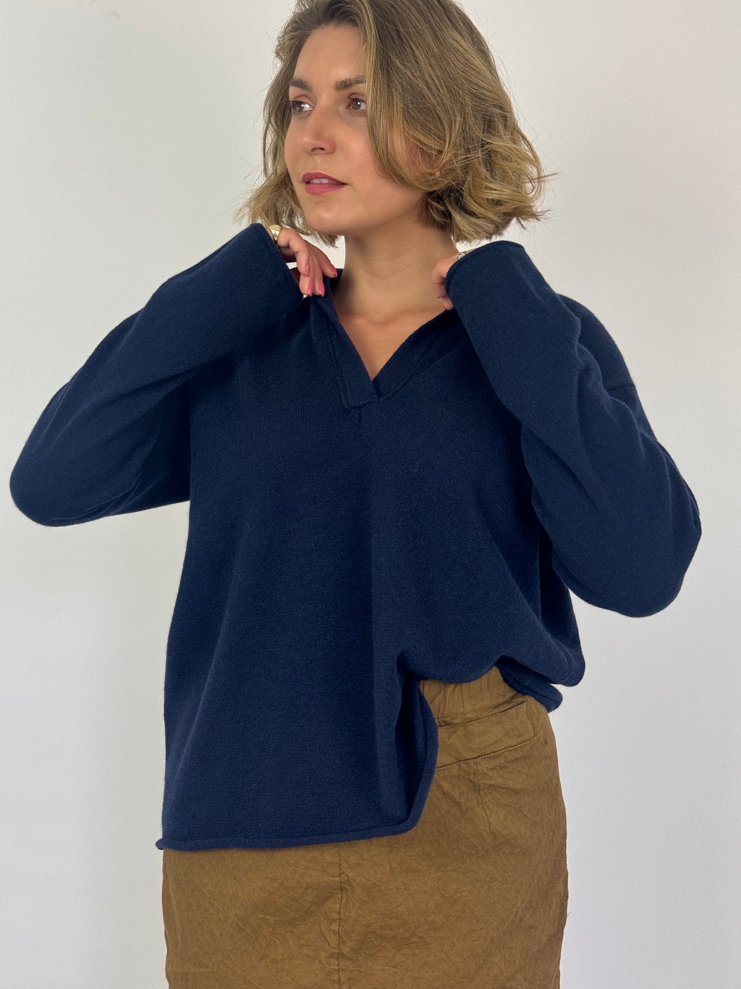 MJ Watson 27-5 Polo Jumper Navy