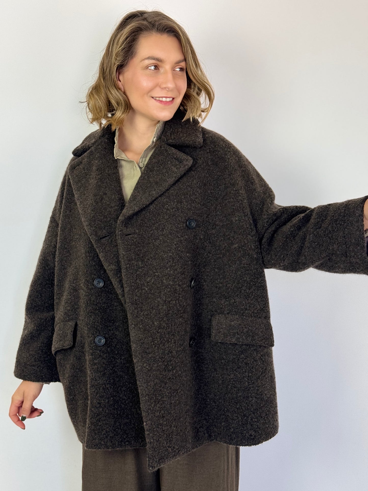 Maison de Soil 451 Overcoat Dark Brown