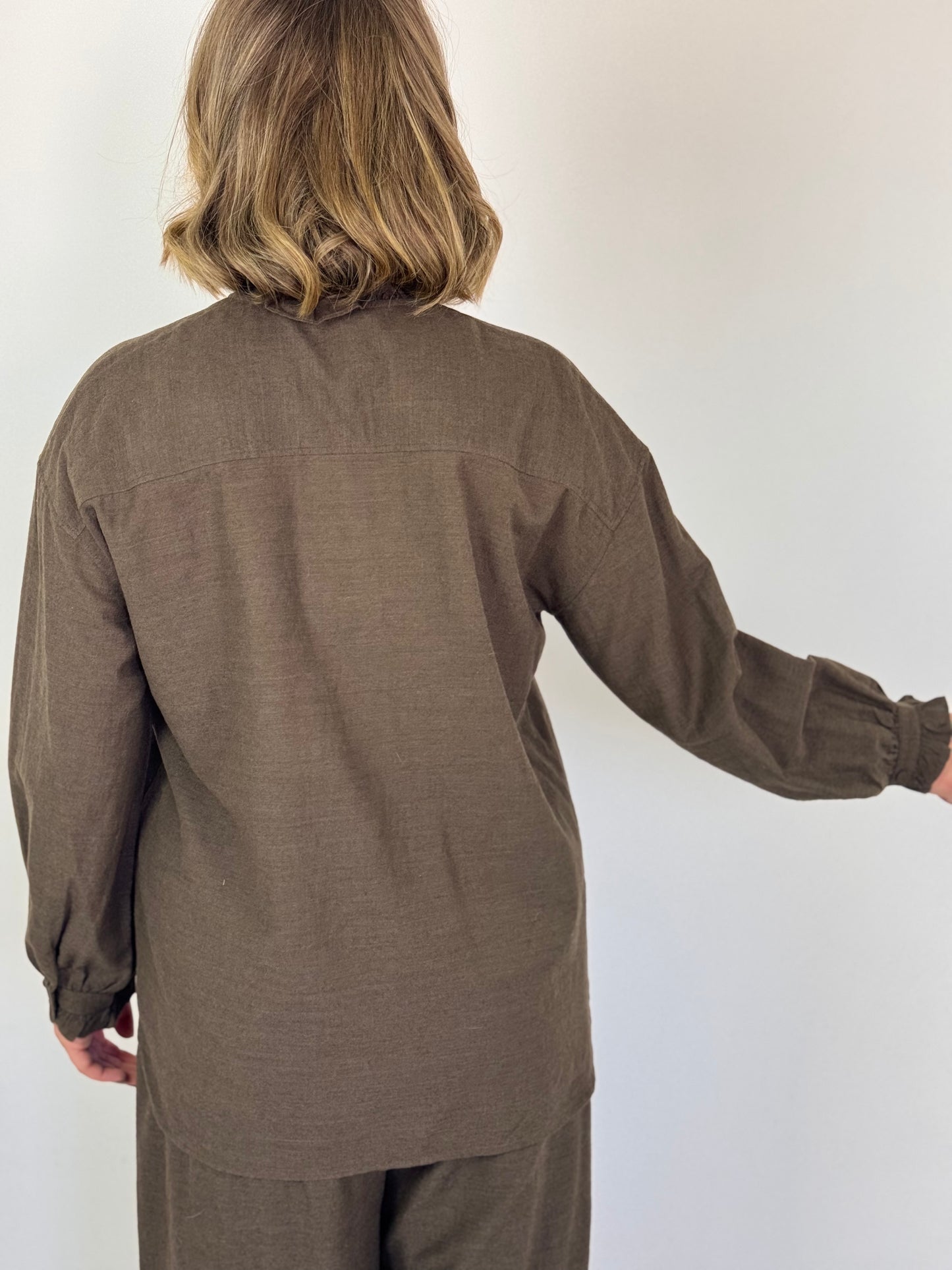 Maison de Soil 751 Frill Collar Shirt Brown