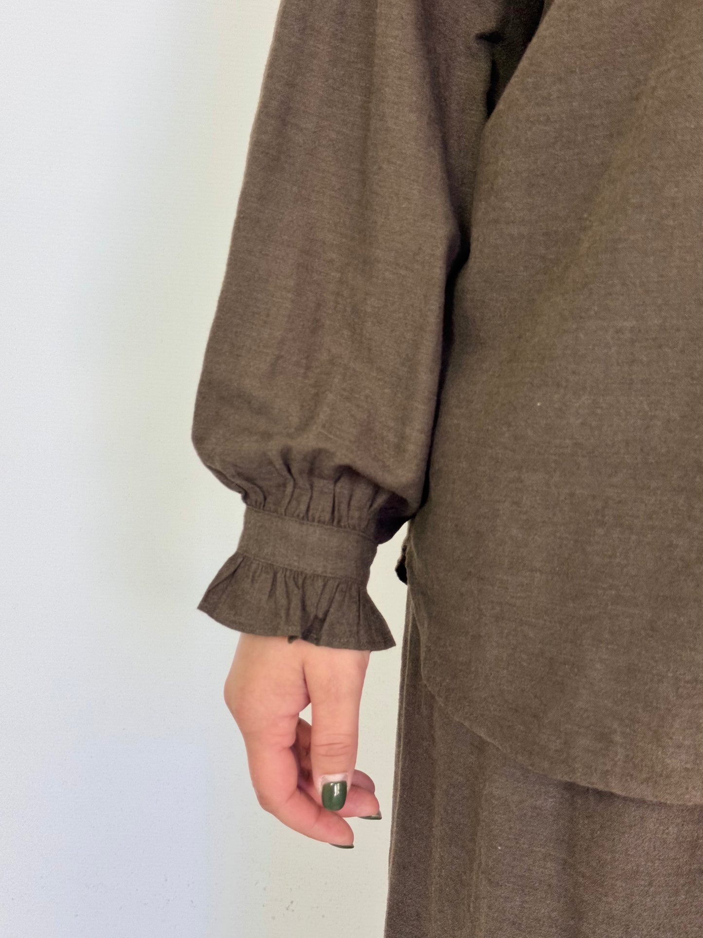 Maison de Soil 751 Frill Collar Shirt Brown