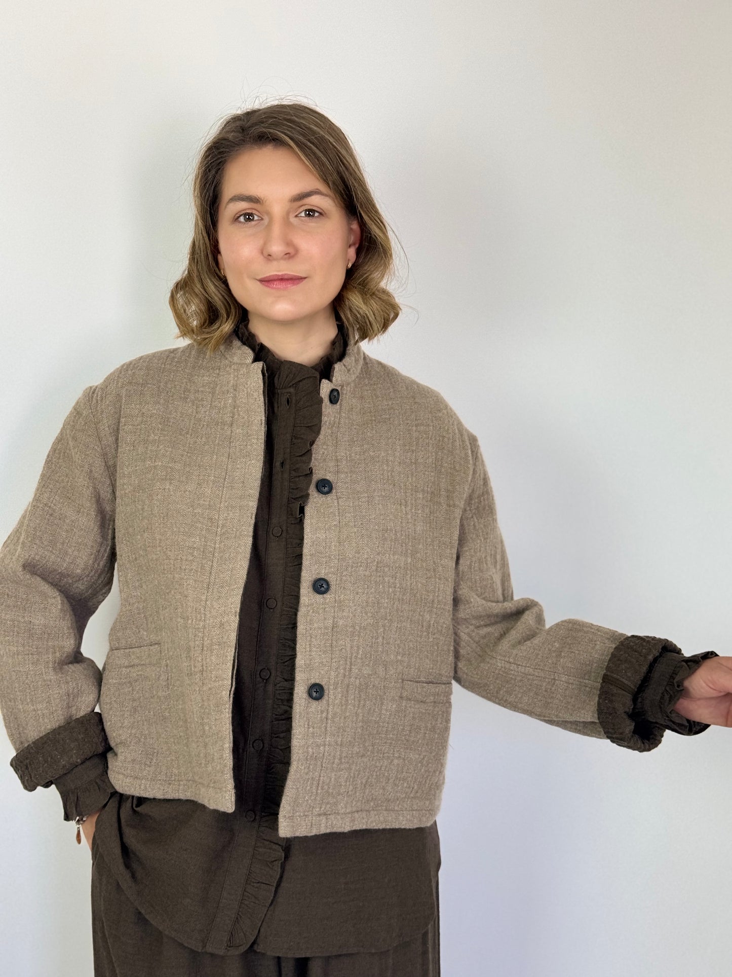 Maison de Soil 611 Herringbone Jacket Camel