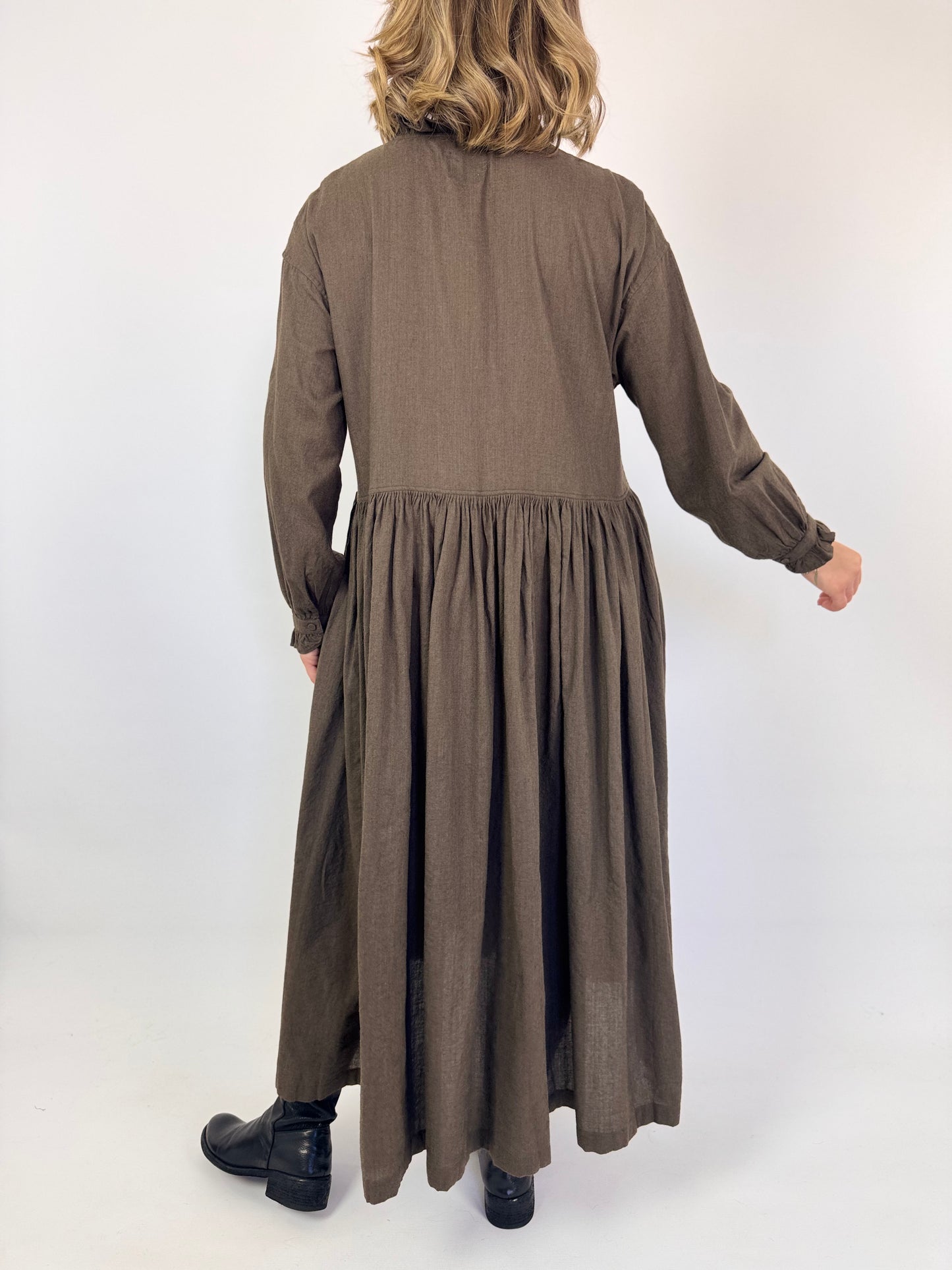 Maison de Soil 754 Frill Collar Dress Brown