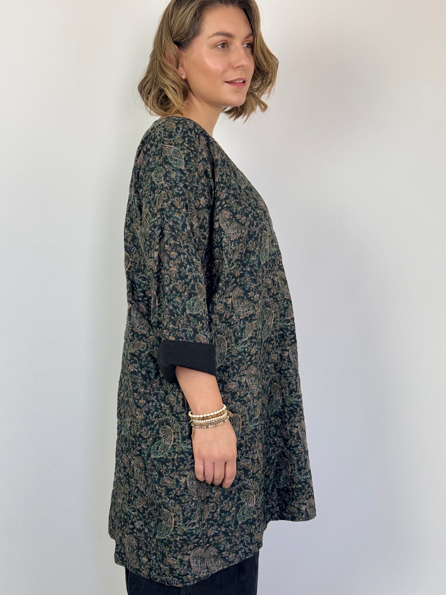 Maison de Soil 573 Paisley Tunic Black