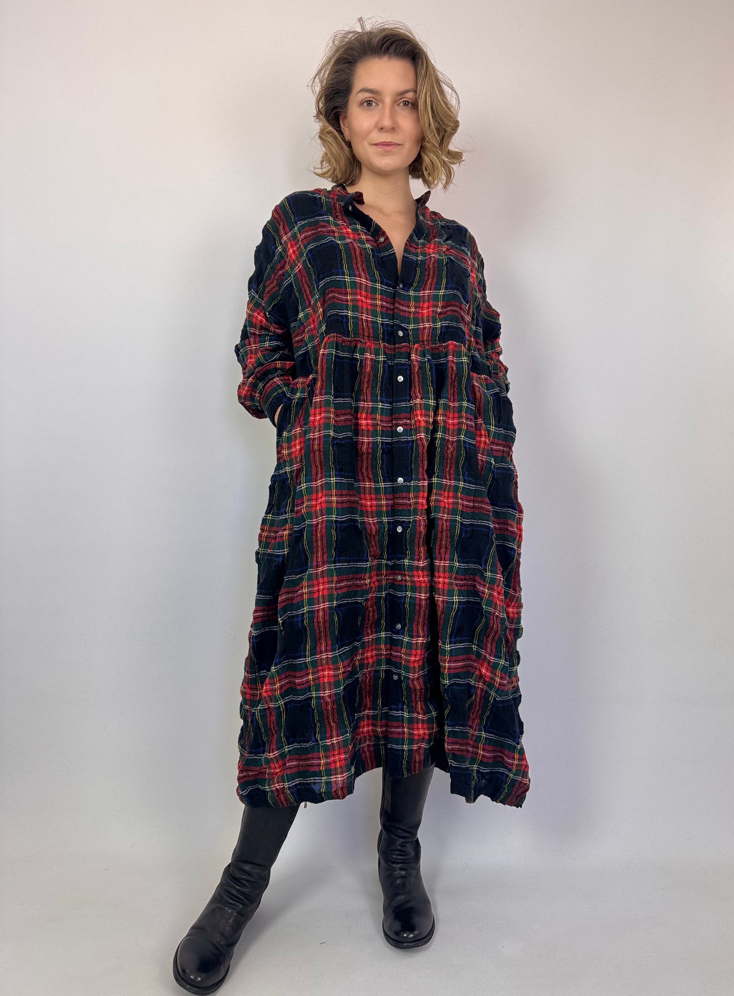 Ichi Antiquities 326 Dress Tartan Black
