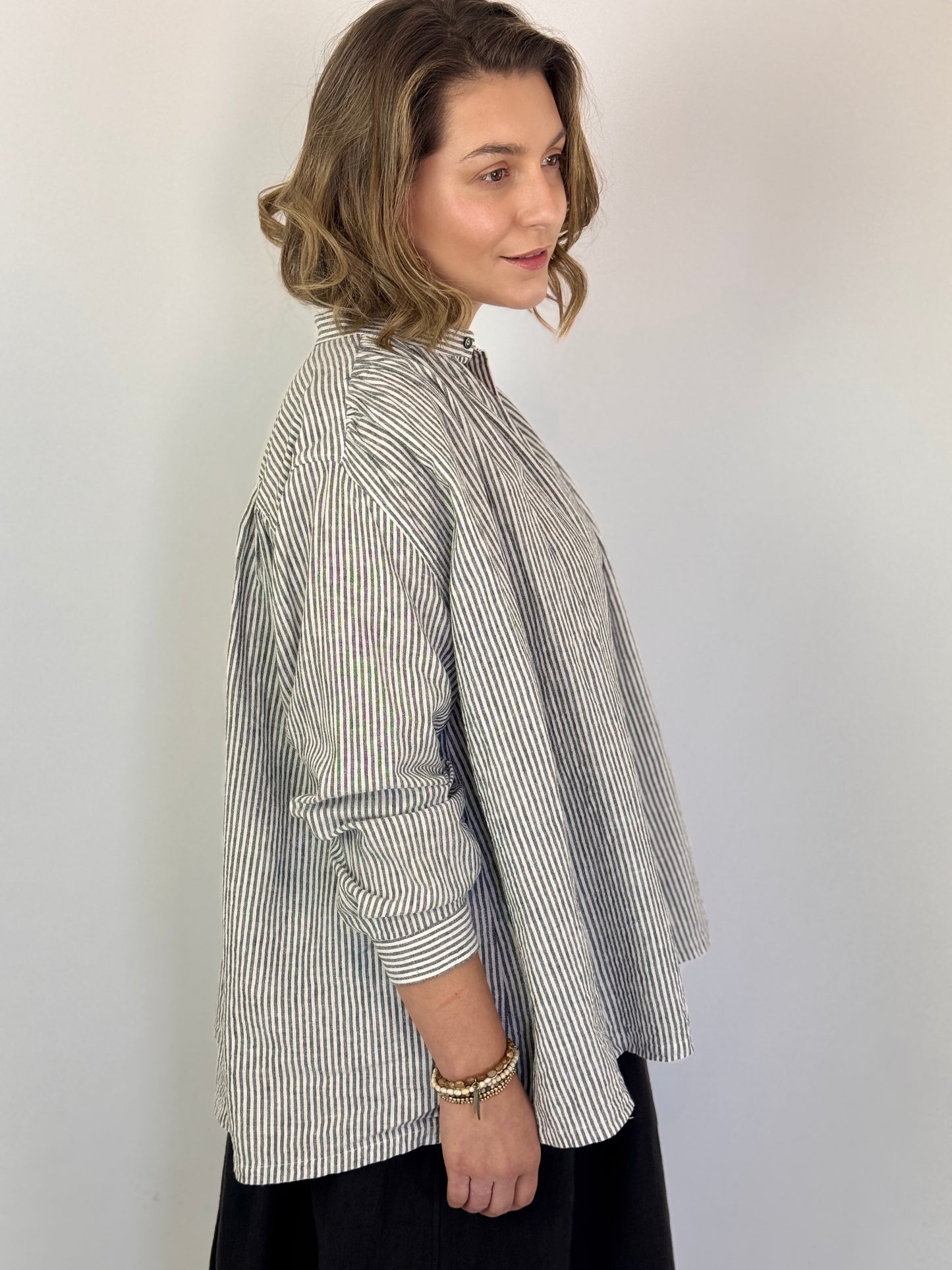 Ichi Antiquities 304 Shirt White Stripe