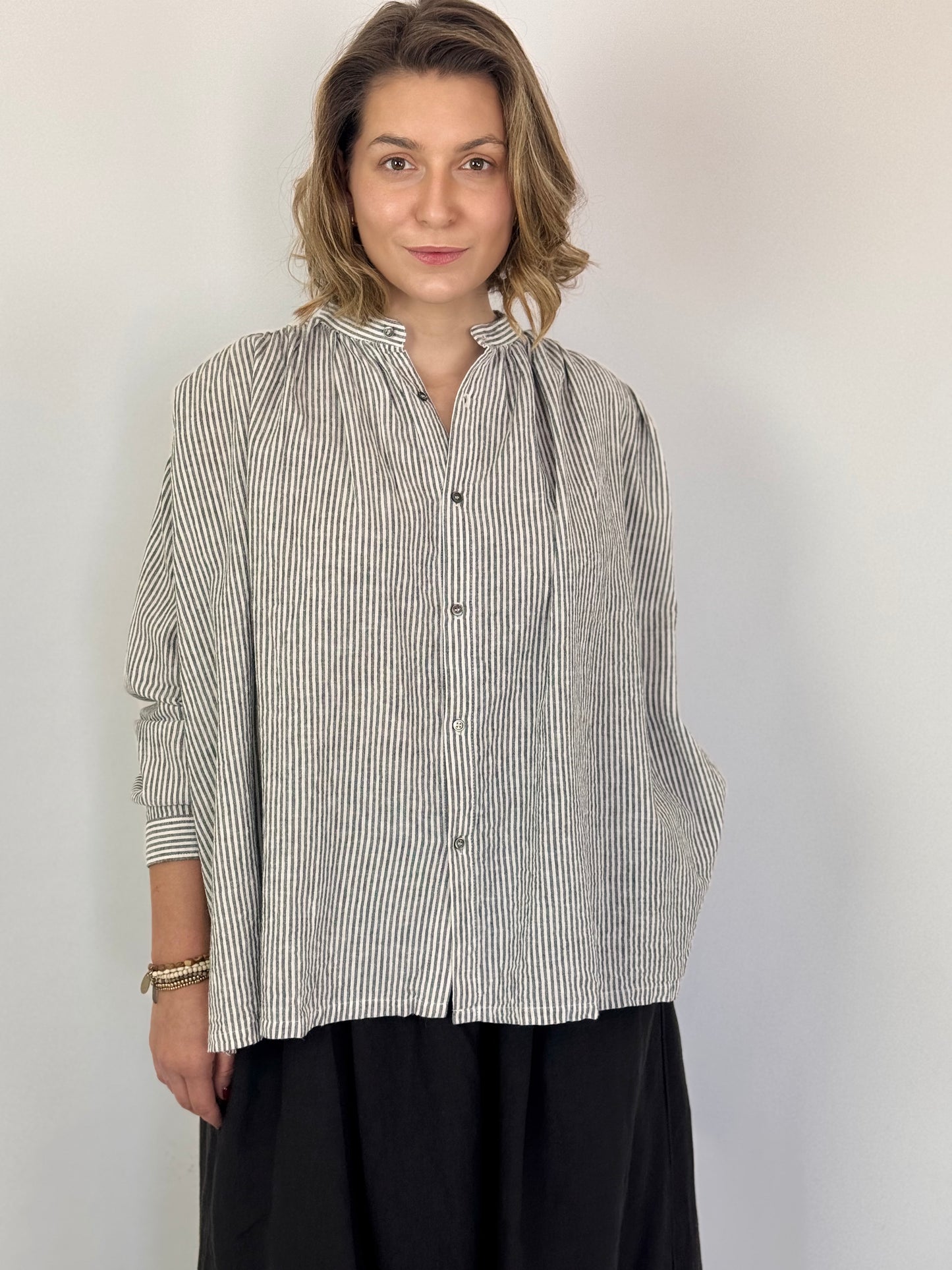 Ichi Antiquities 304 Shirt White Stripe