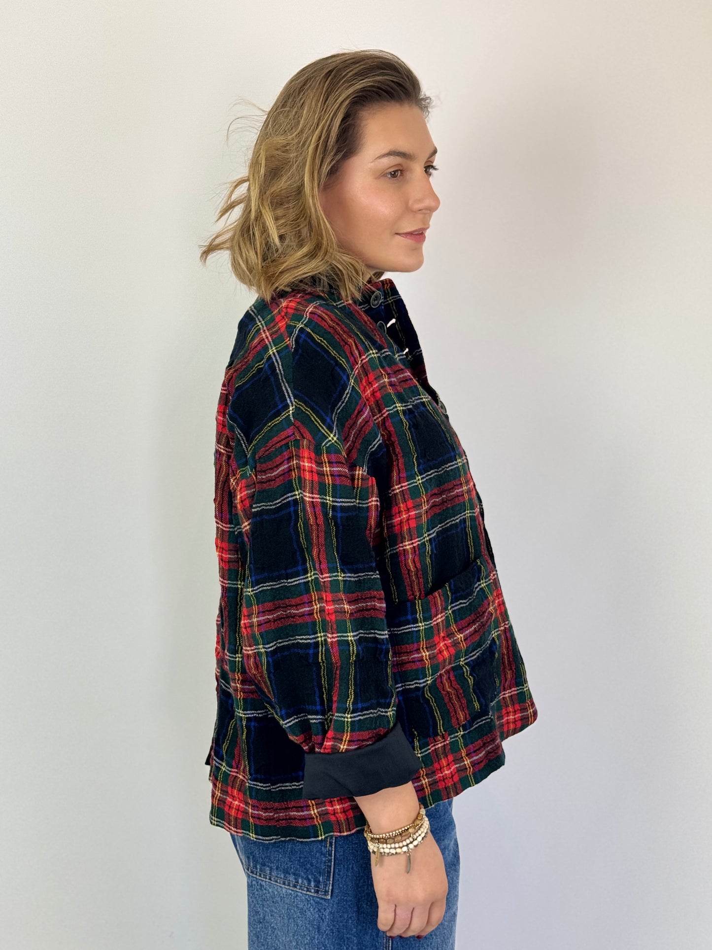 Ichi Antiquities 324 Jacket Tartan Black - PRE-ORDER