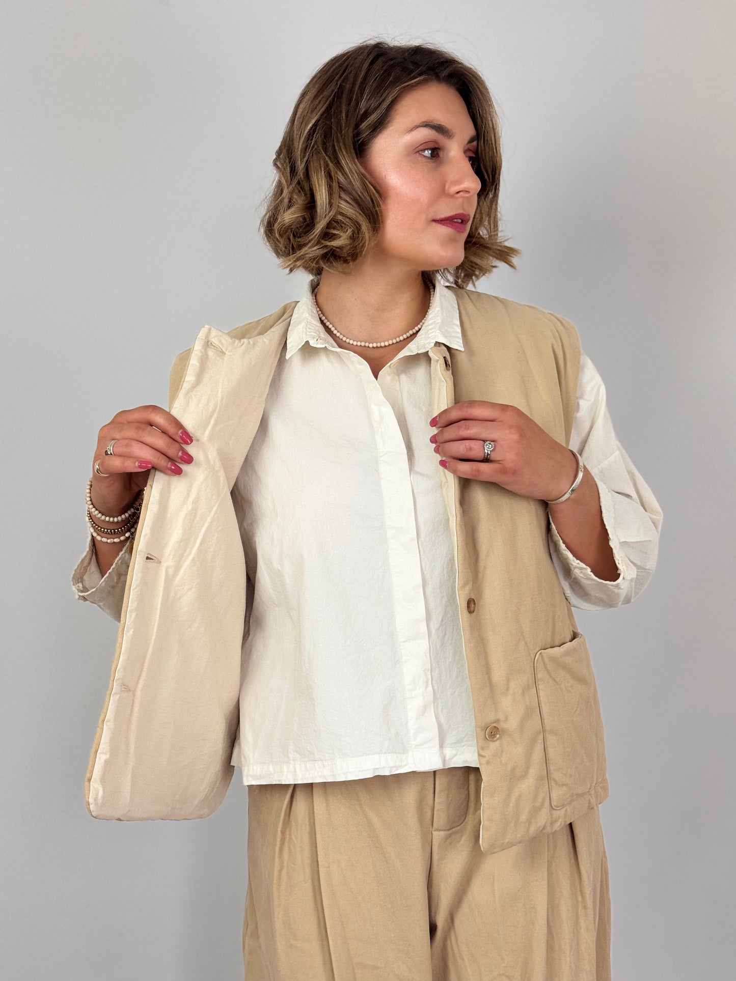 Elsa Esturgie Ocre Gilet Sand