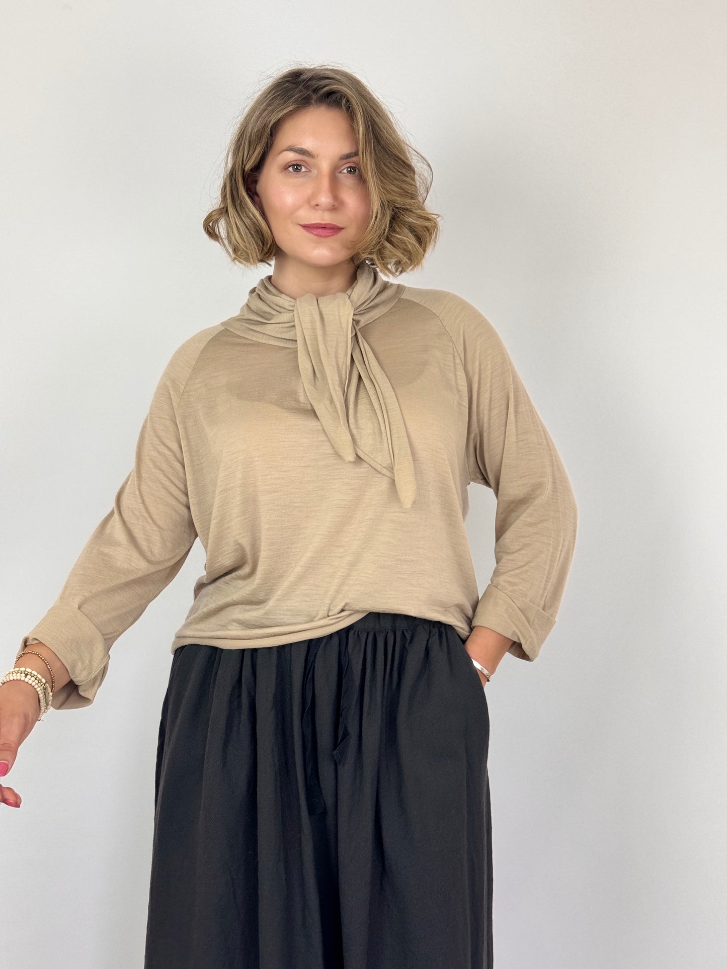 Elsa Esturgie Ombelle Blouse Beige