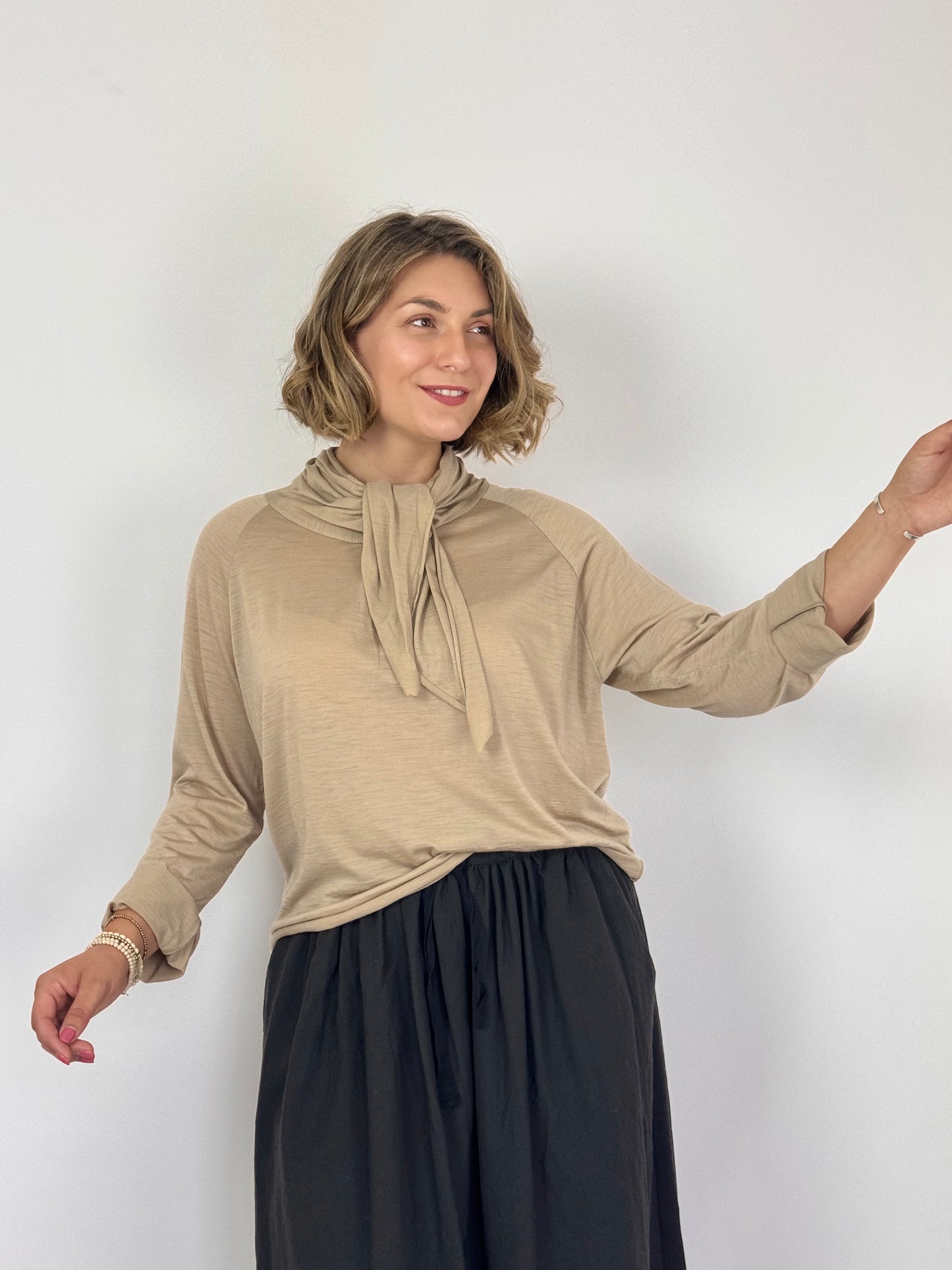 Elsa Esturgie Ombelle Blouse Beige