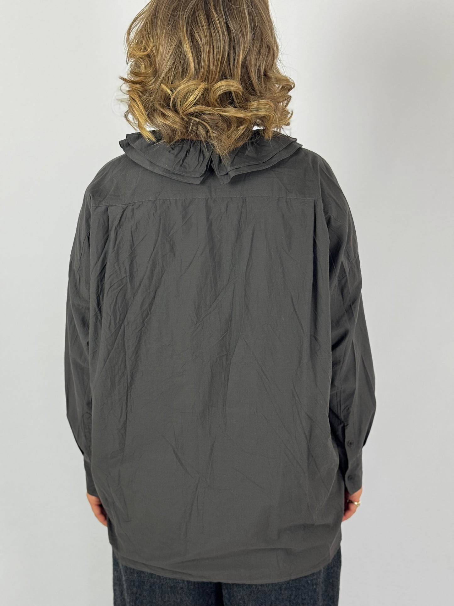 TouJours Baggy Shirt Charcoal Brown