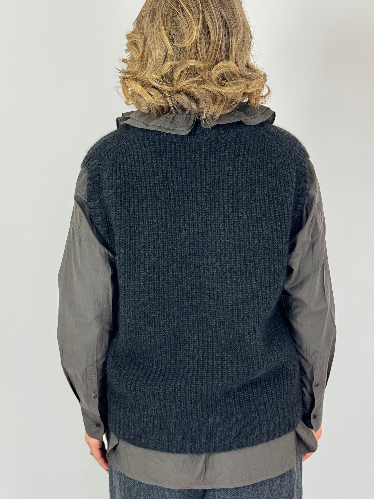 TouJours Cardigan Vest Charcoal