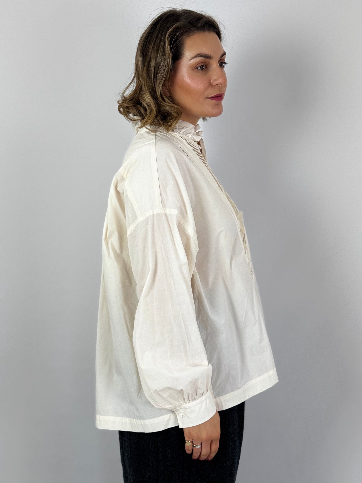 TouJours Pin Tuck Shirt Ivory