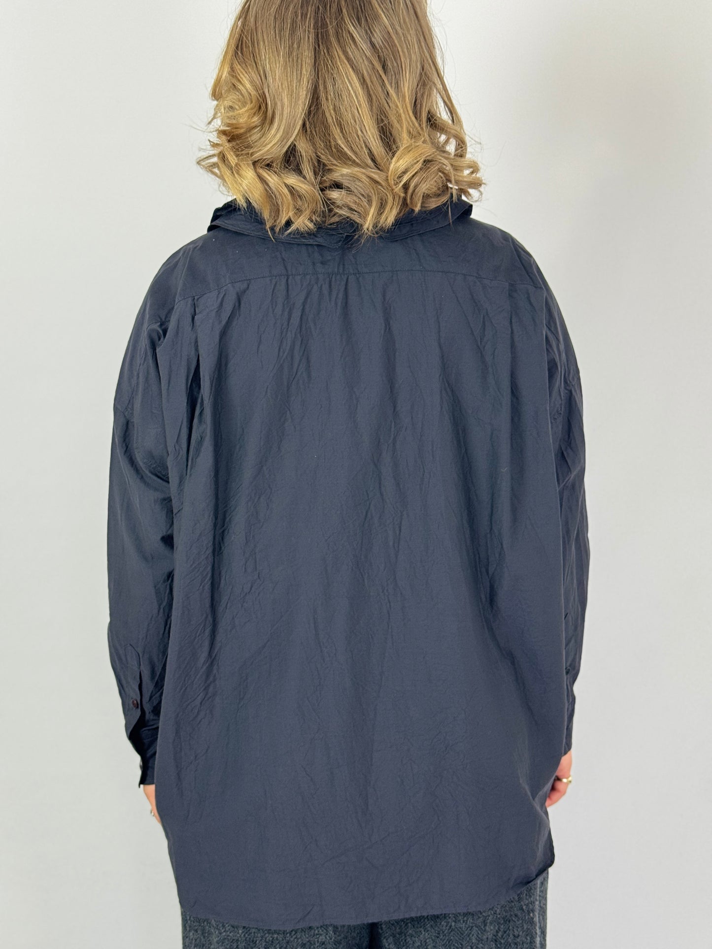 TouJours Baggy Shirt Black Navy