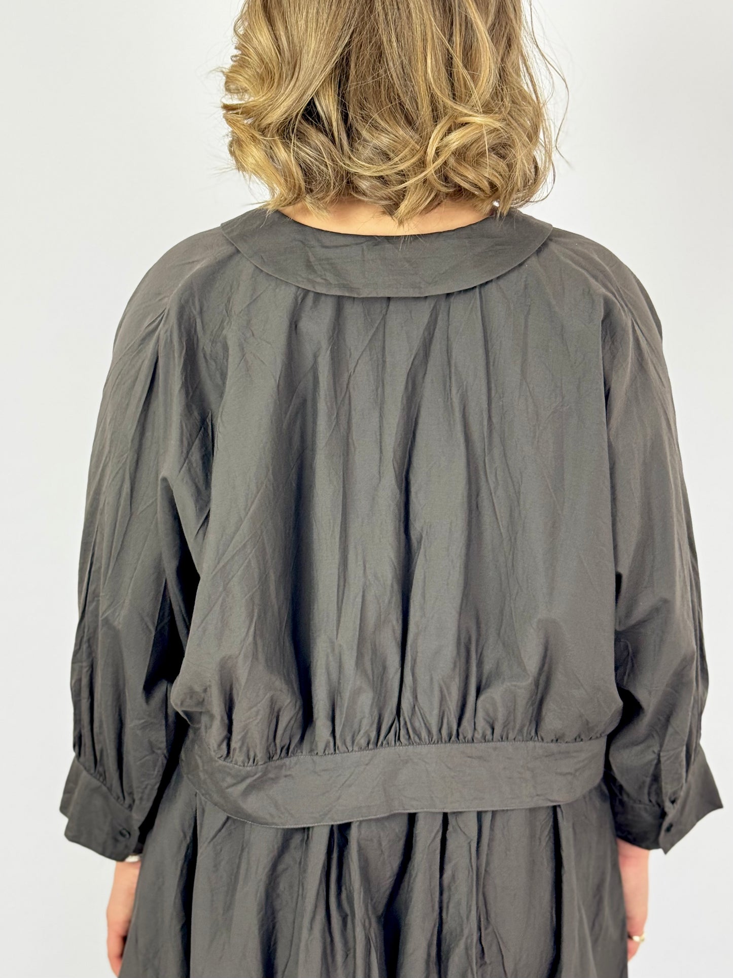 TouJours Bolero Blouse Charcoal Brown