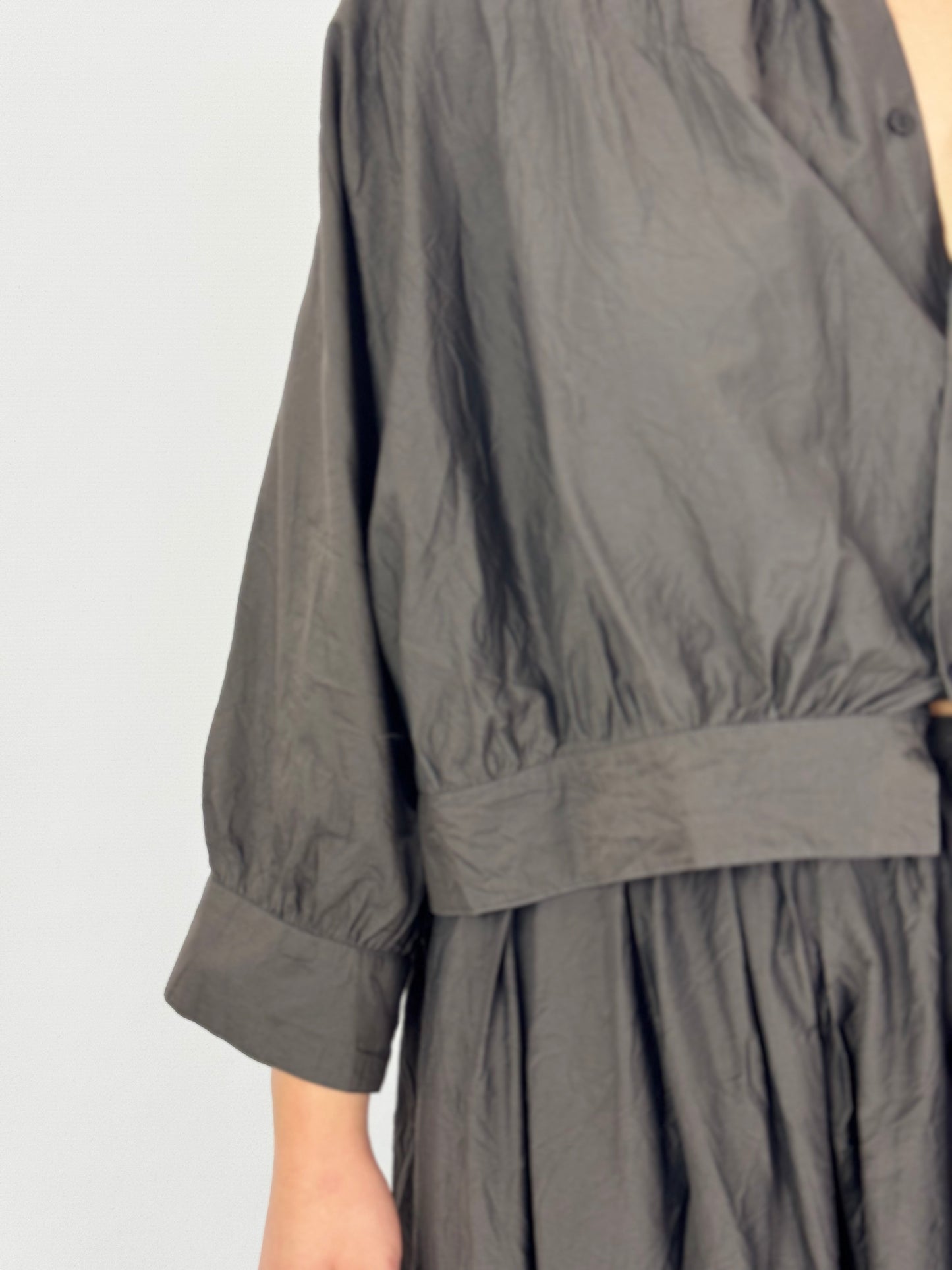 TouJours Bolero Blouse Charcoal Brown