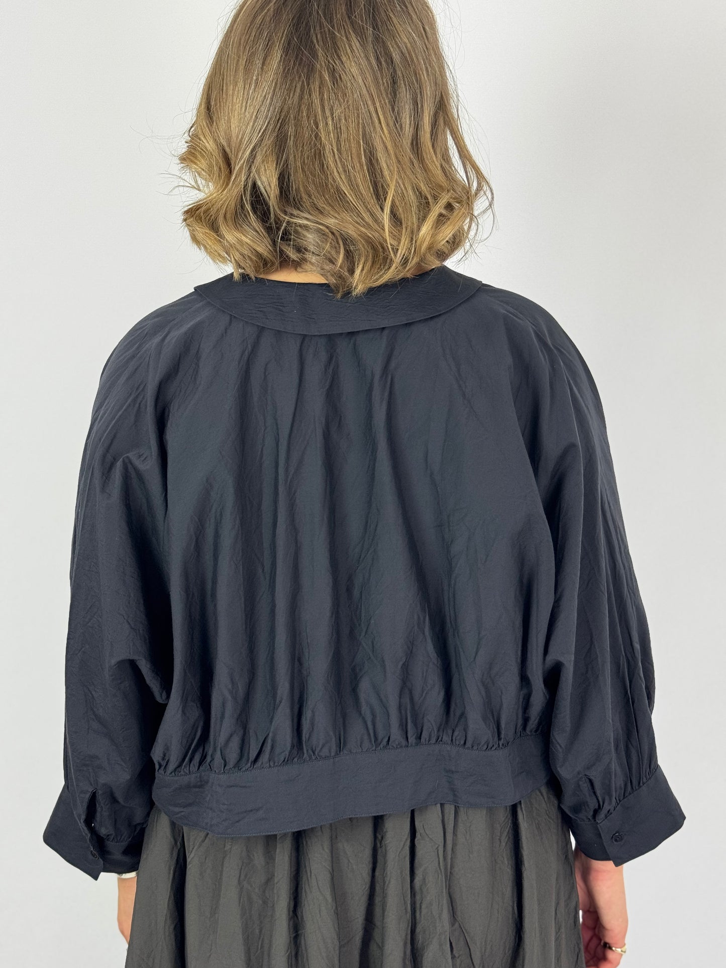 TouJours Bolero Blouse Black Navy