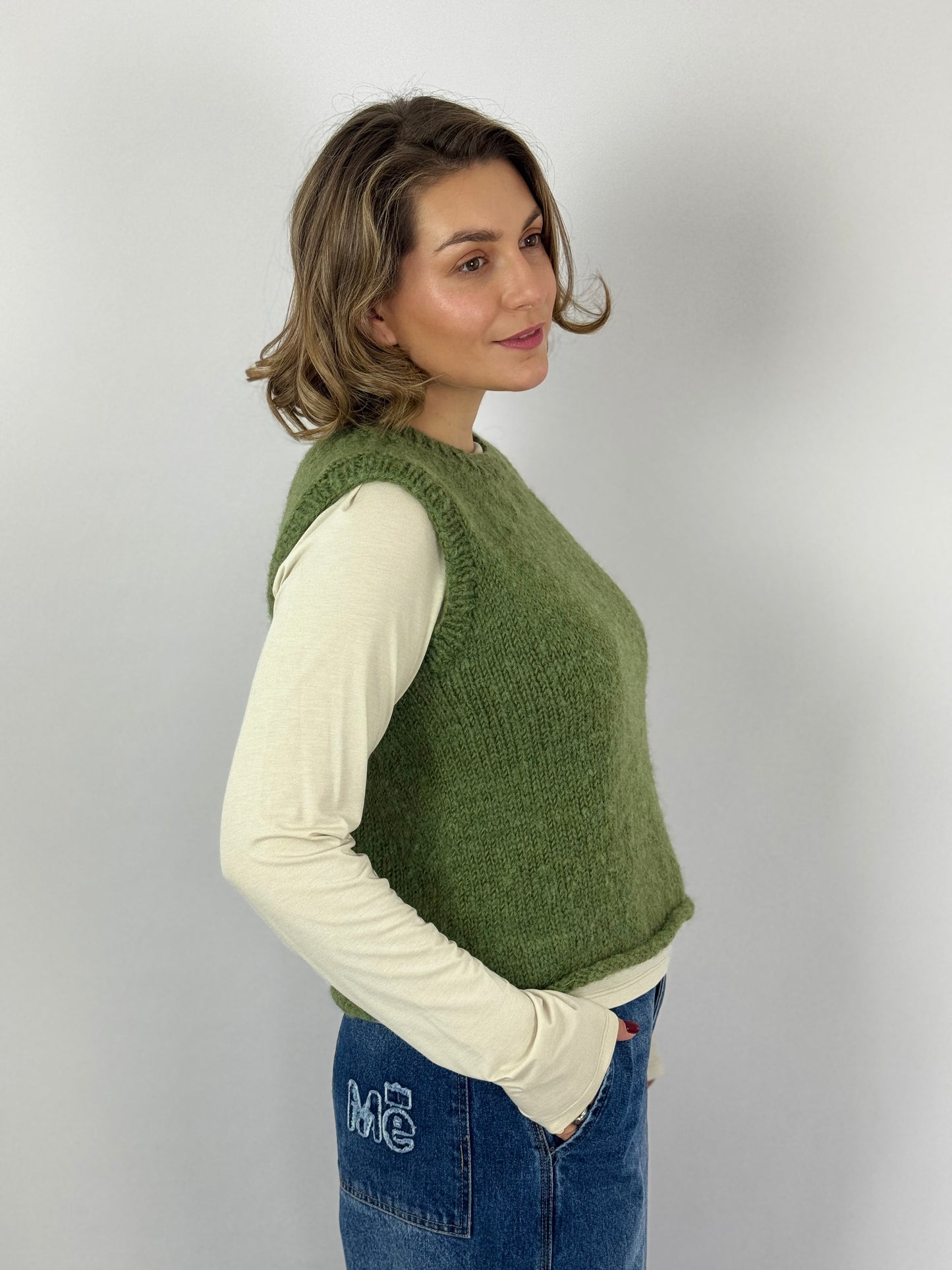 Bibico Heather Knitted Vest Green