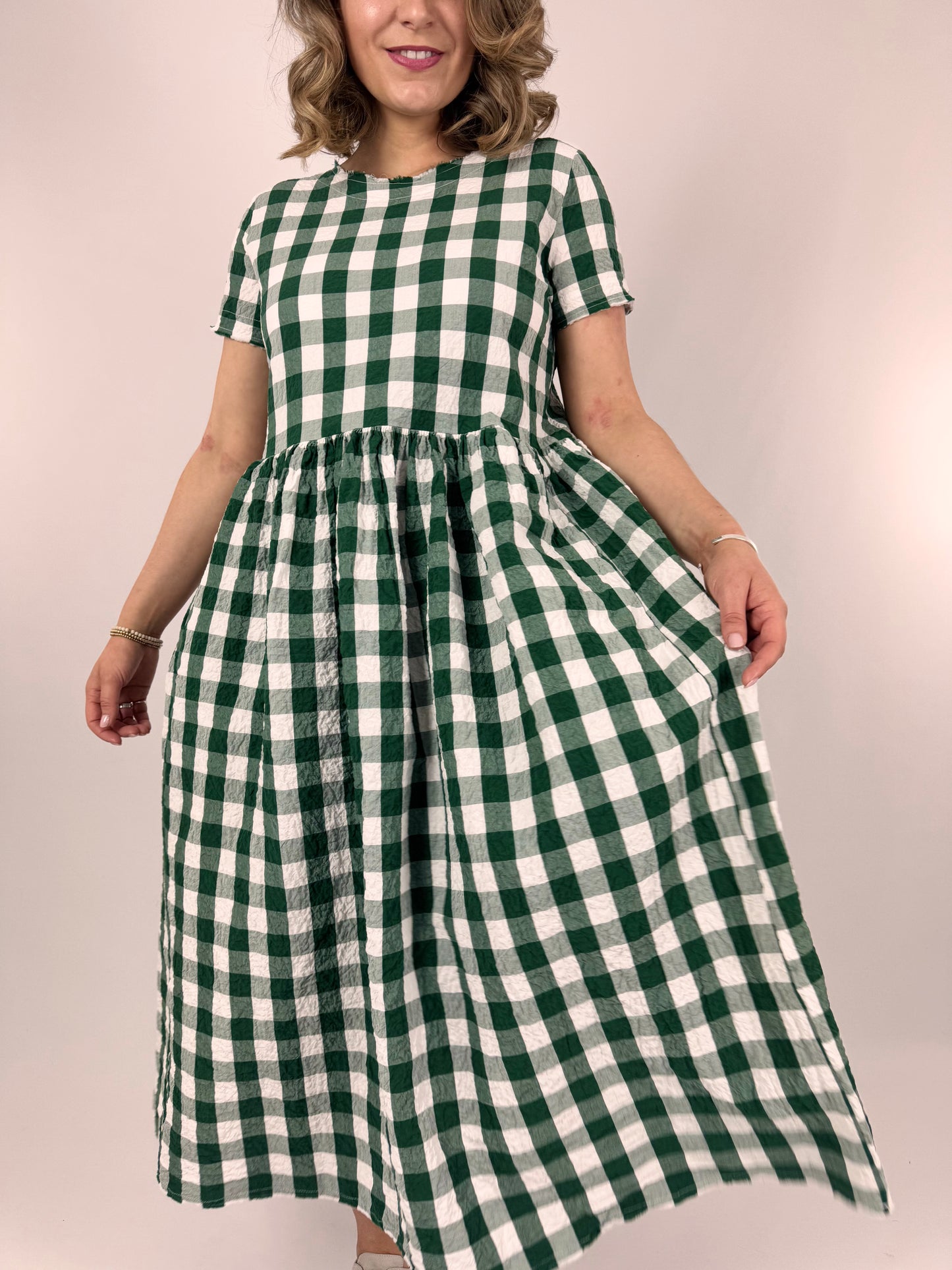 Hannoh Wessel Demi Dress Green Check