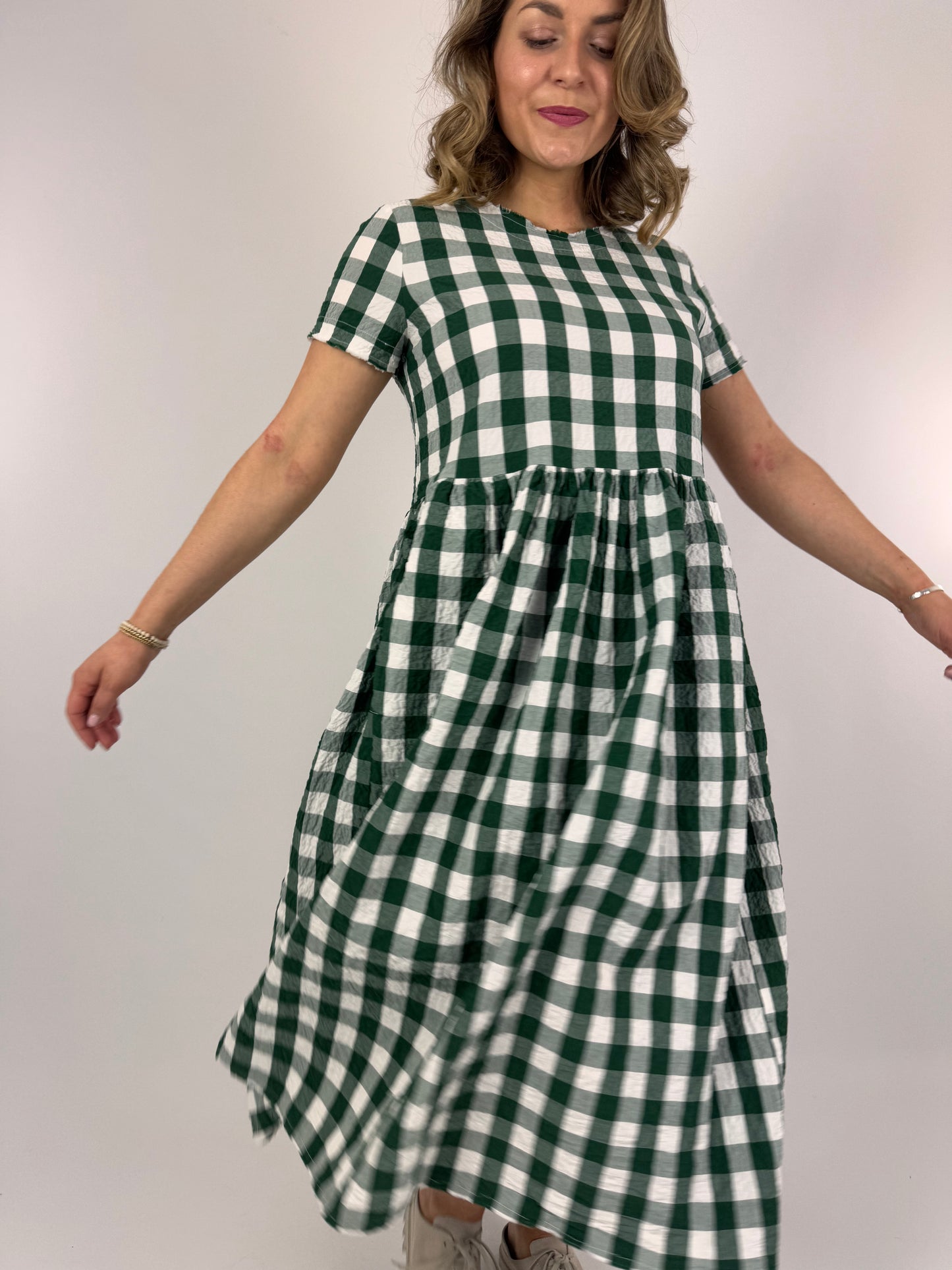 Hannoh Wessel Demi Dress Green Check
