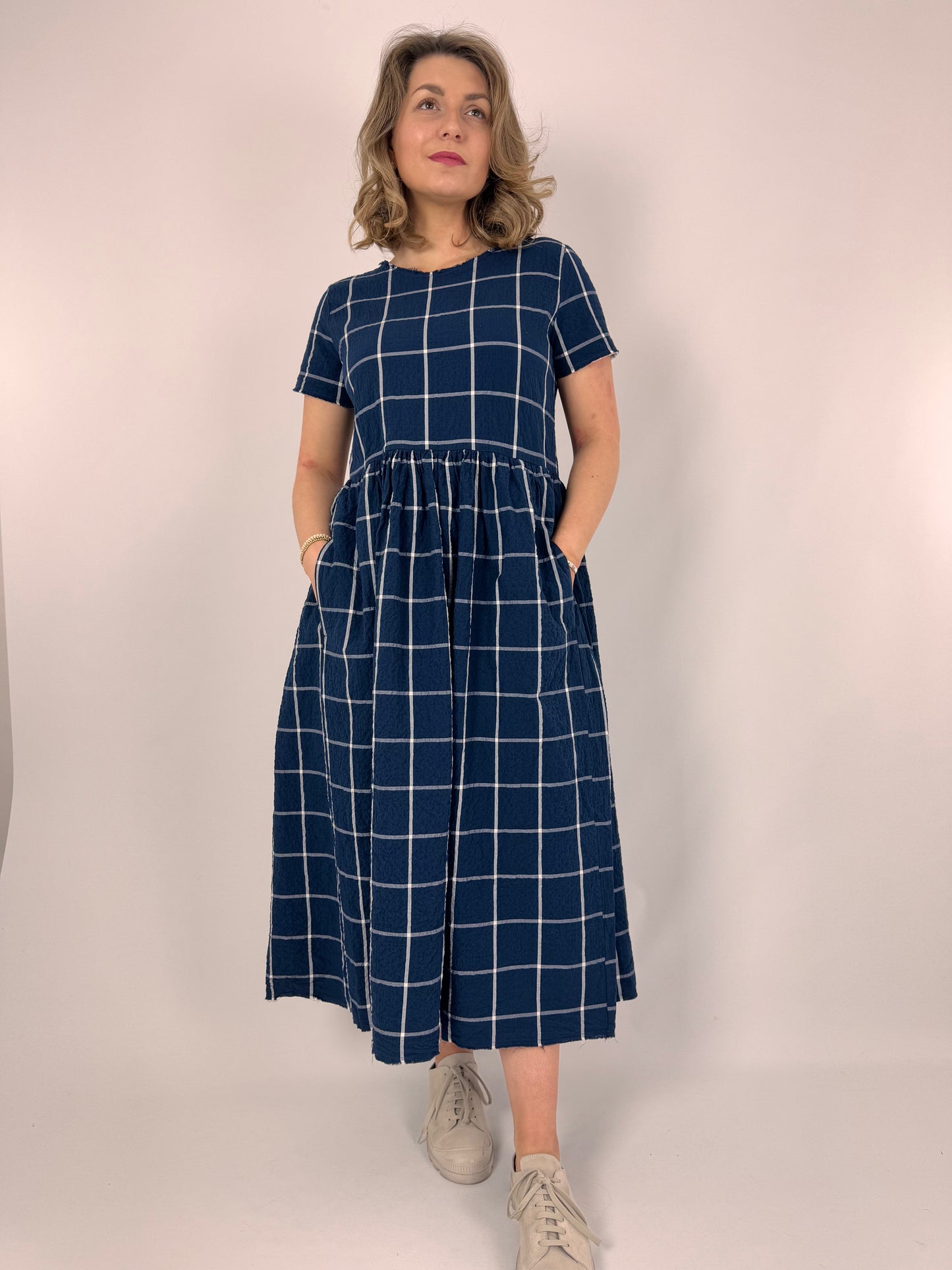 Hannoh Wessel Demi Dress Navy Check