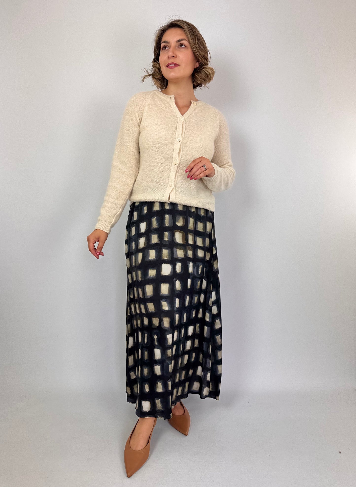 Diega Jabo Skirt Grey/Ecru