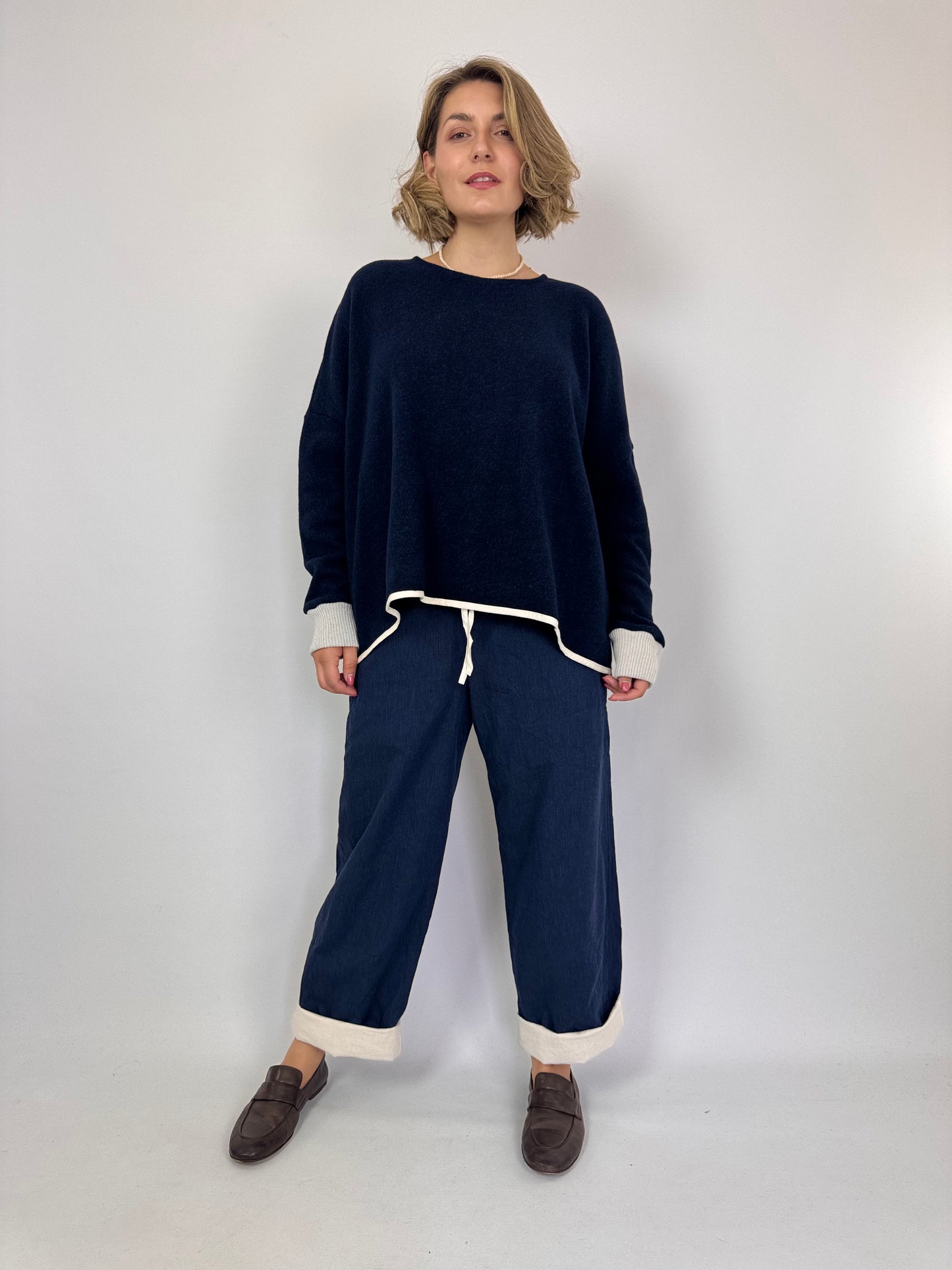 Barbara Lang NIE V Jumper Navy