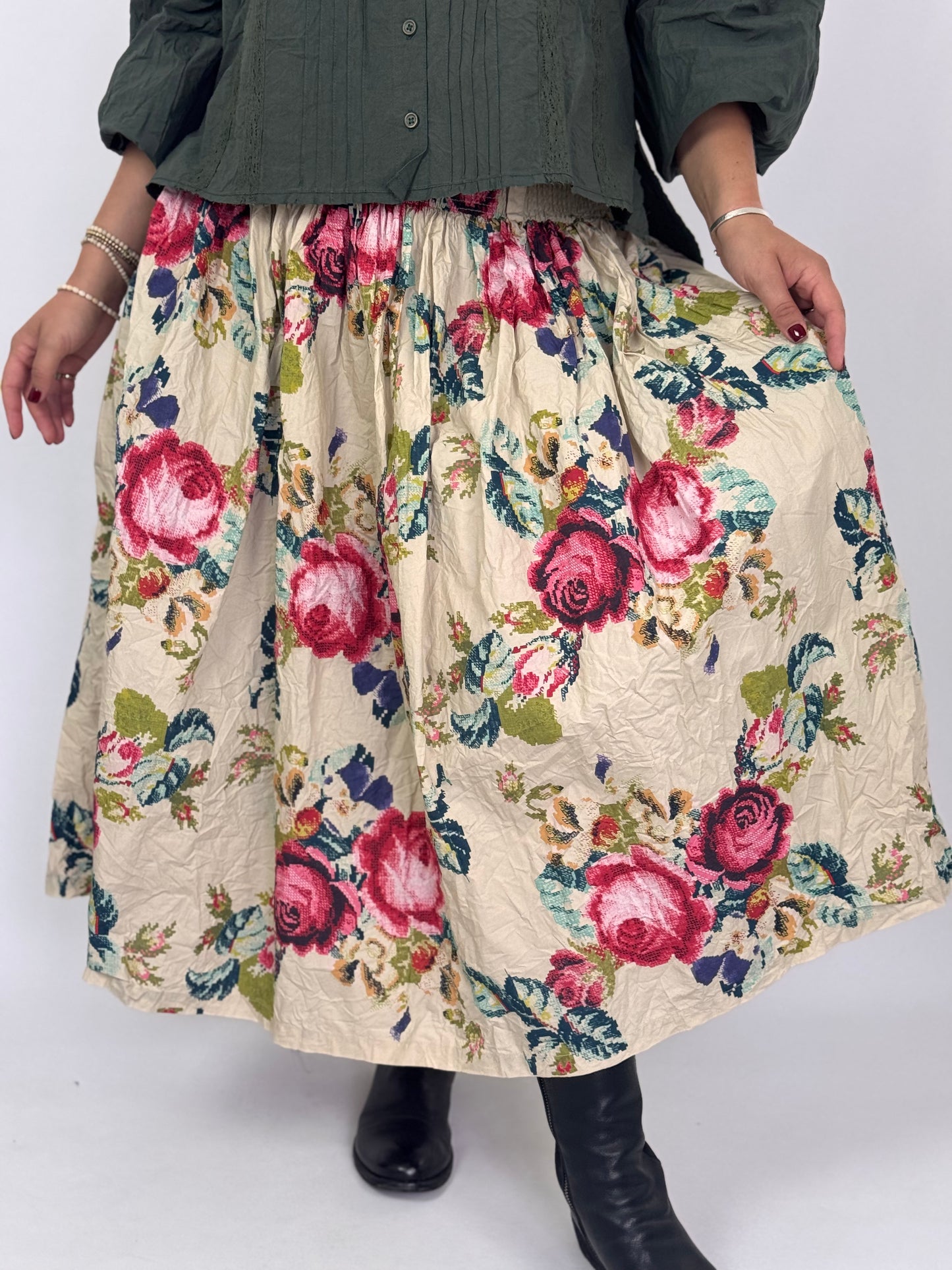 Ewa i Walla Lien Skirt Flower