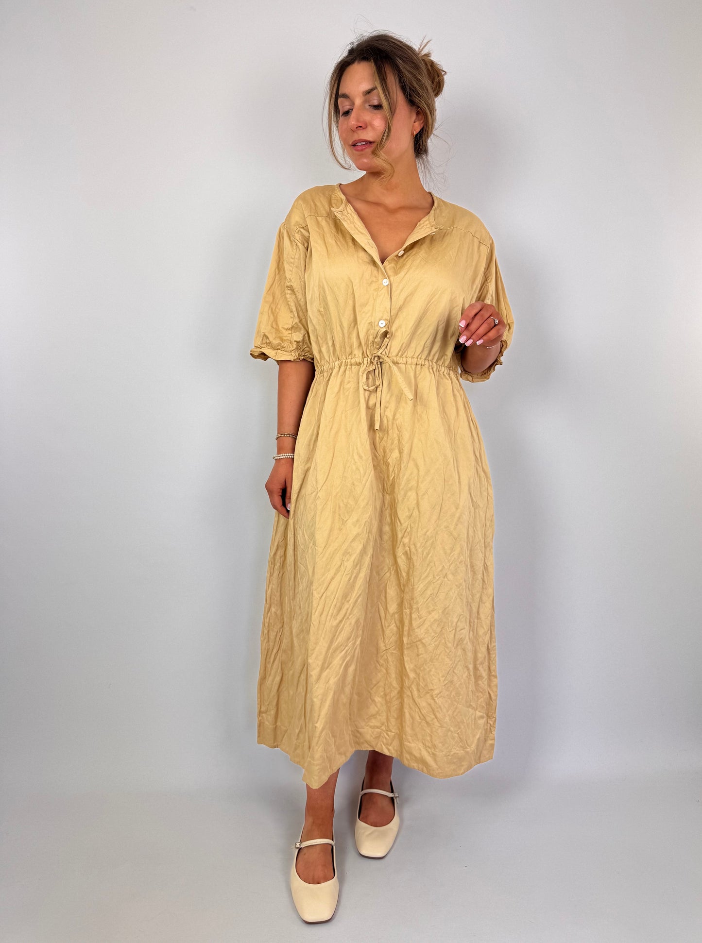 Sula Yoke Dress Biscotti