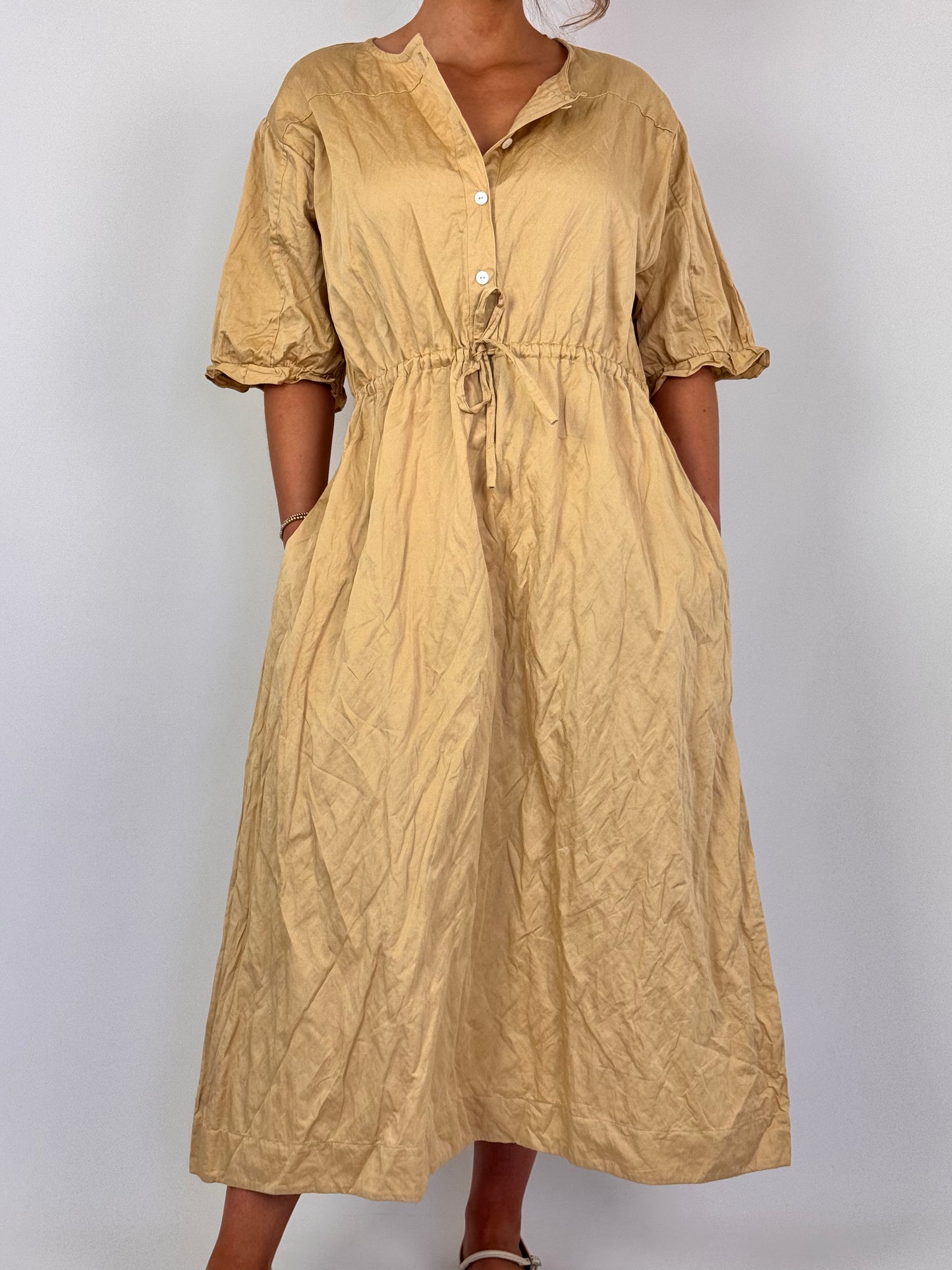 Sula Yoke Dress Biscotti